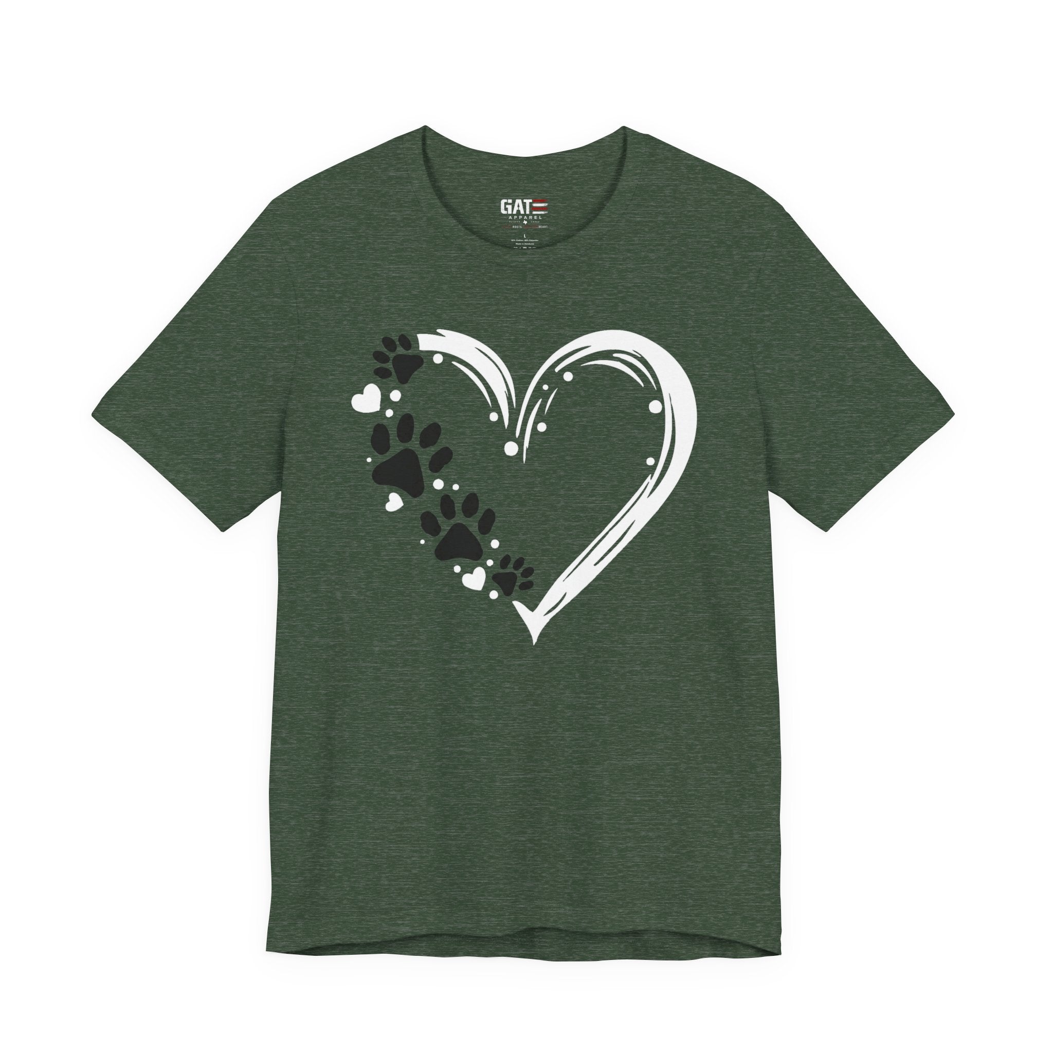 Paw Print Heart T-Shirt — Dog Lover Graphic Tee