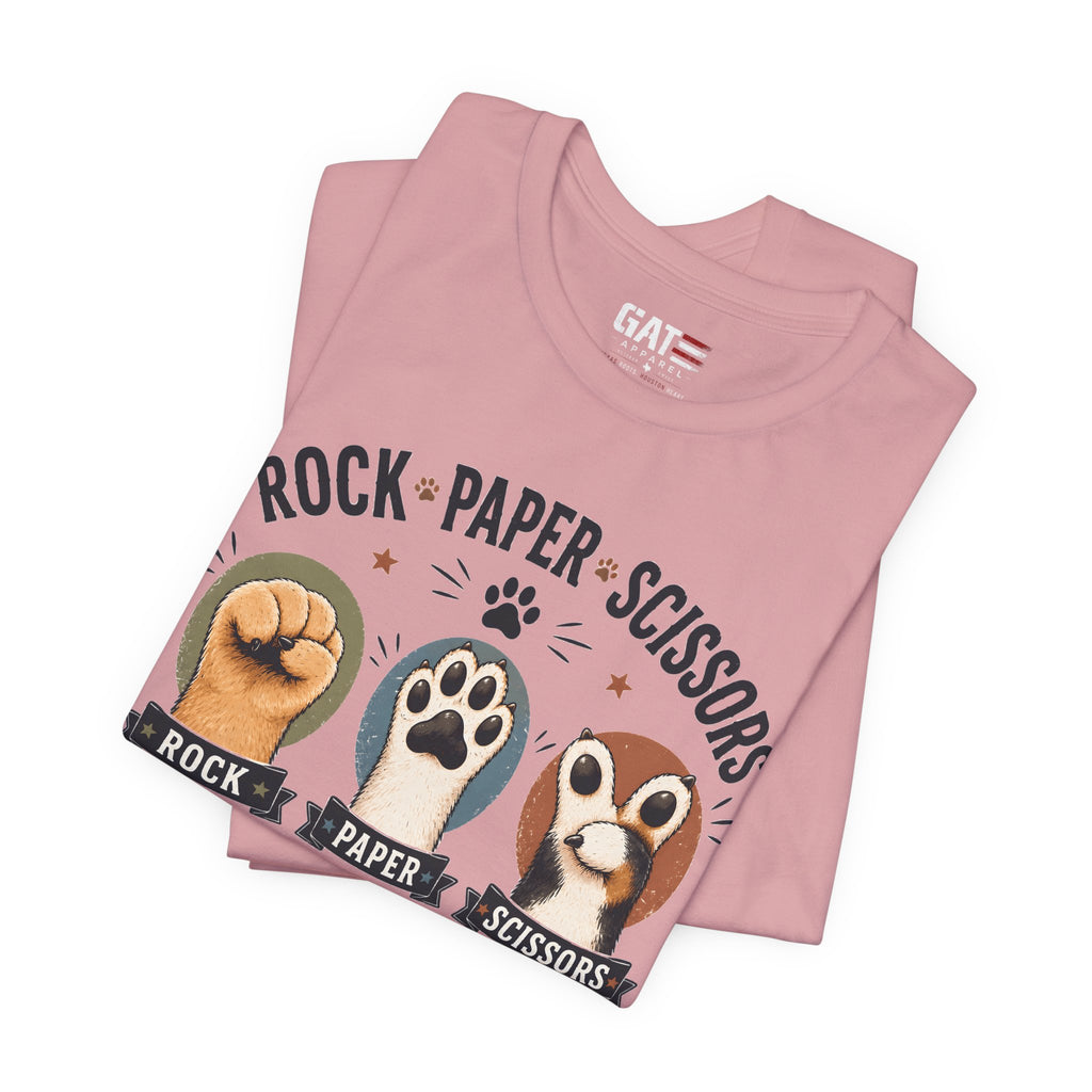 Rock Paper Scissors Cat Shirt, Funny Cat Lover Tee, Cat Paw Graphic Shirt, Cute Pet Mom Gift, Choose Wisely Cat Tee, Cat Dad Shirt