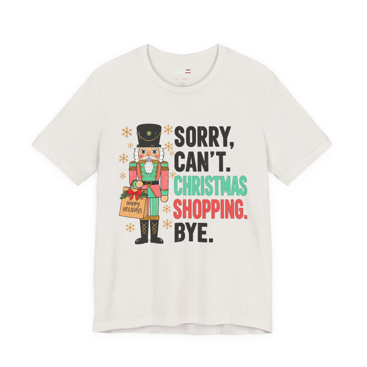 Christmas shopping nutcracker graphic T-shirt with humorous holiday design - product image 14