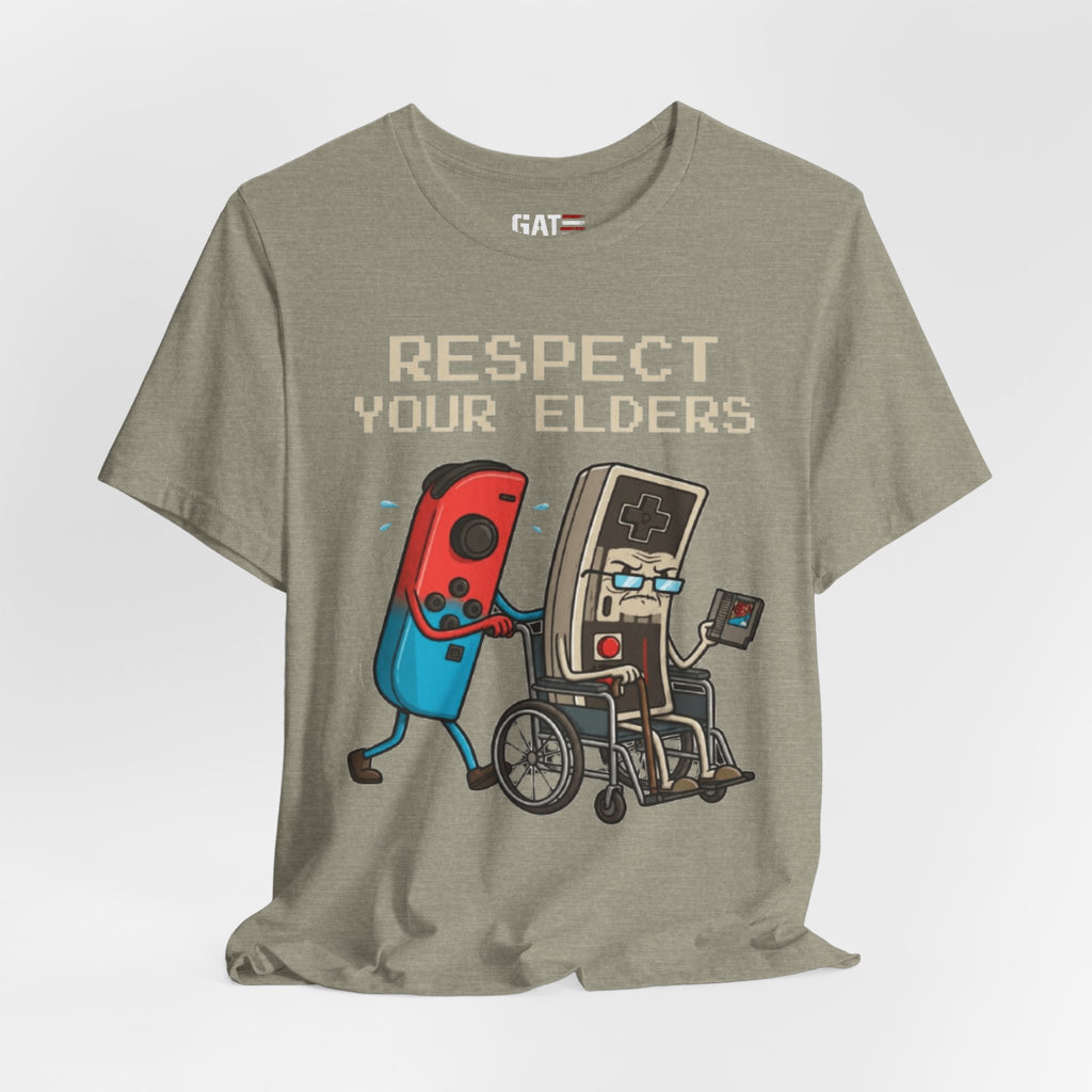 Respect Your Elders Tee — Retro Game Controller Graphic T-Shirt