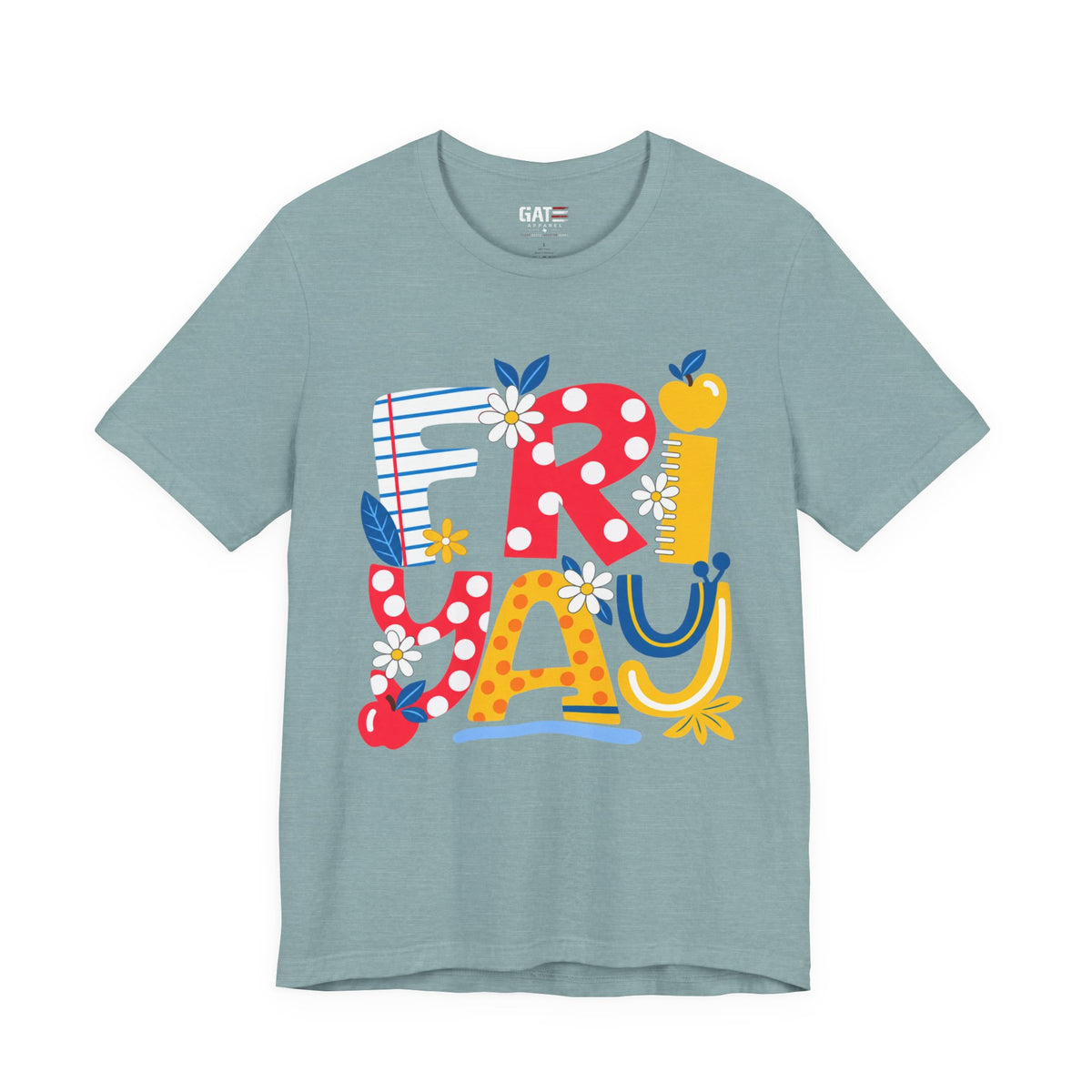 FRIYAY Teacher Shirt | Colorful Floral Classroom Tee