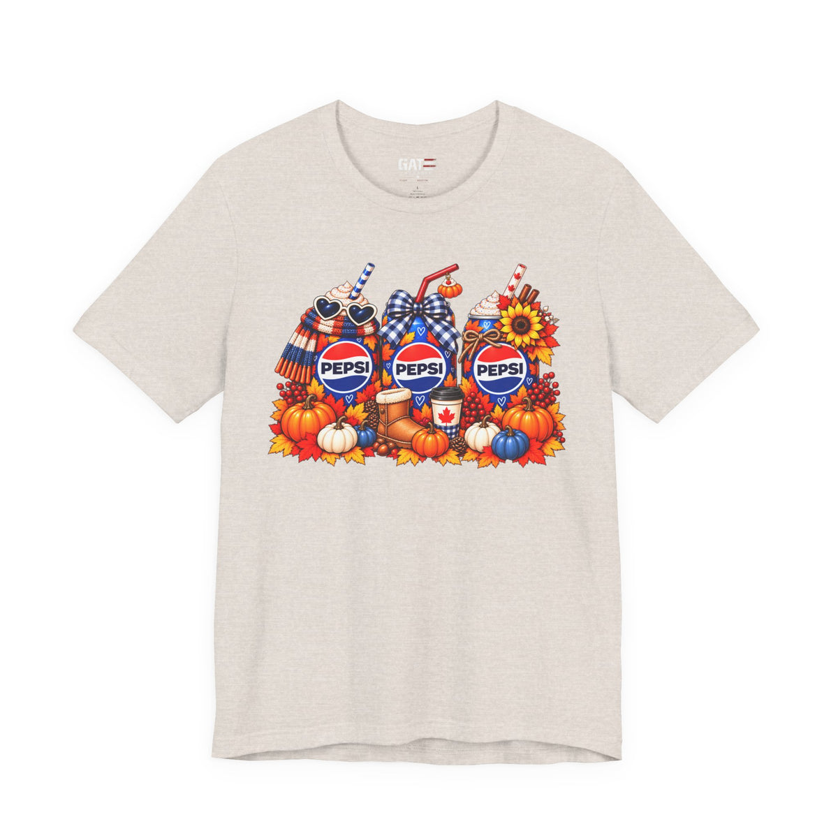 Pepsi pumpkin and sunflower fall shirt mockup