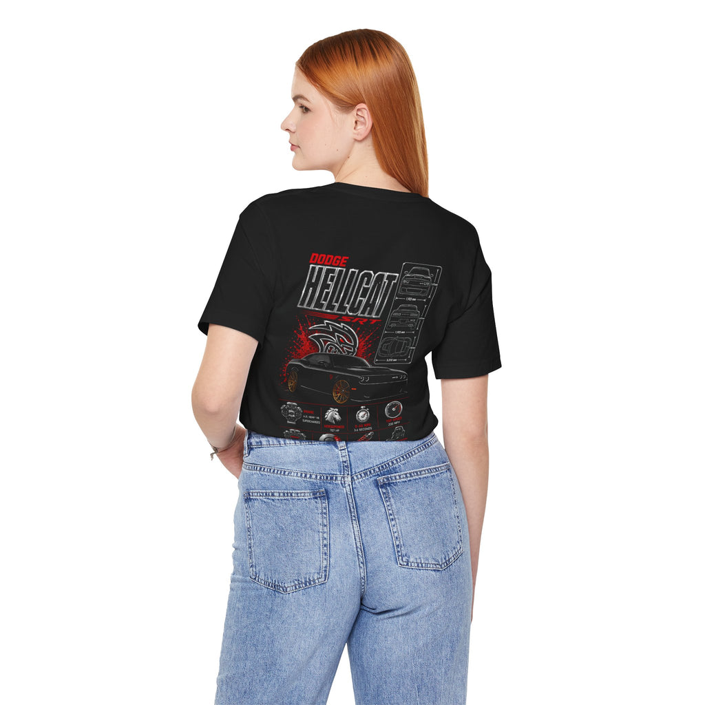 Dodge Hellcat SRT Graphic Tee — Muscle Car Illustration & Specs T-Shirt