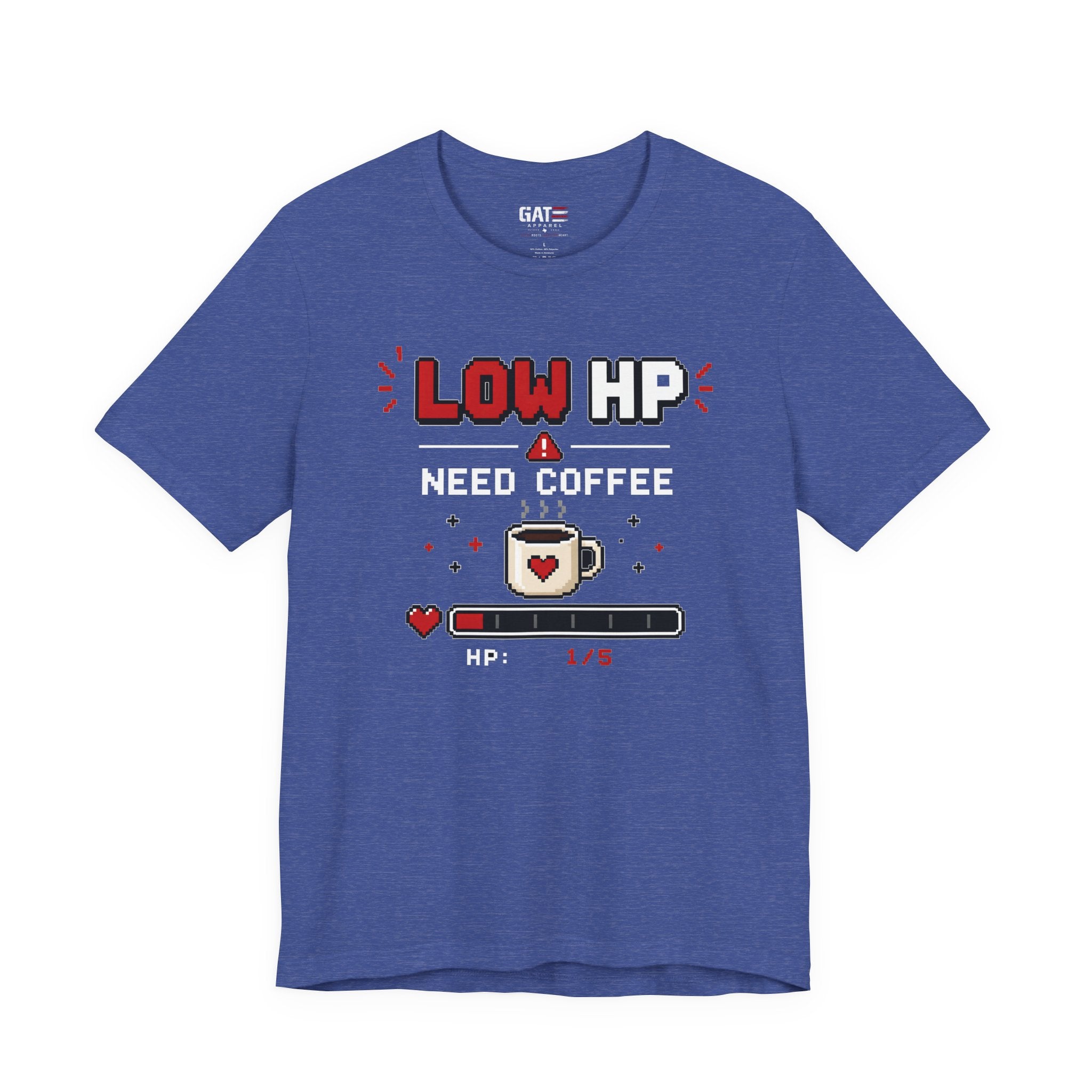 Funny Coffee Lover Shirt, Gamer Coffee Tee, Retro Pixel Art Shirt, Caffeine Addict Gift, Gaming T-Shirt