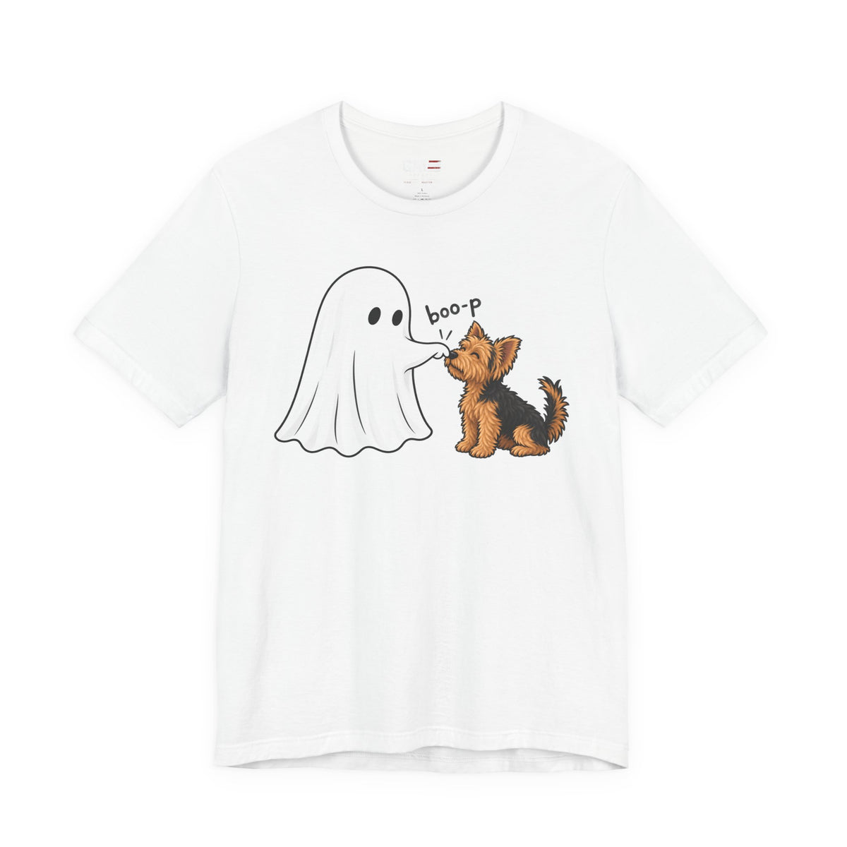 Halloween Ghost & Terrier— "boo-p" Cute Dog Halloween T-Shirt