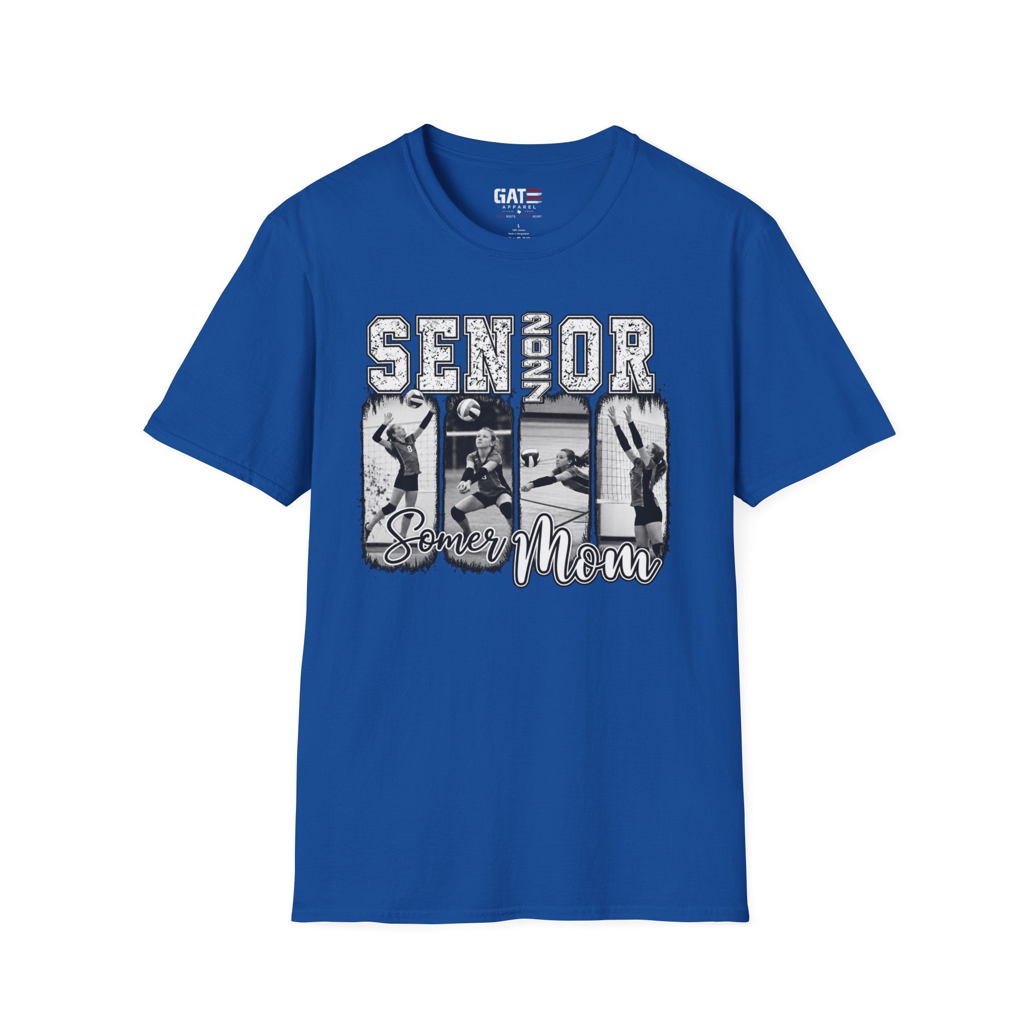 Senior Volleyball Mom T‑Shirt Personalized Photos and Name