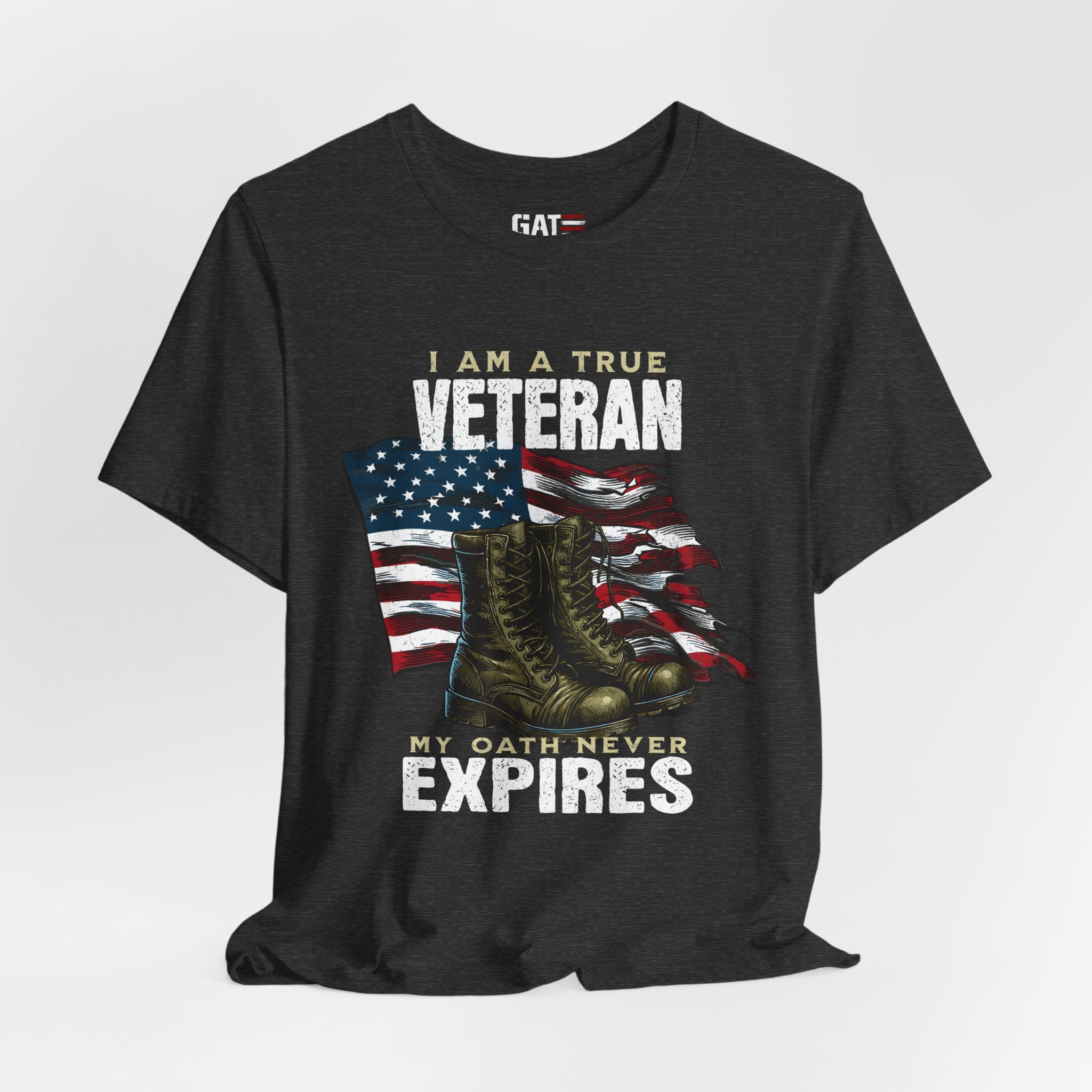 Veteran Shirt My Oath Never Expires, Proud Veteran Tee, Military Boots American Flag Shirt, Patriotic Veteran Gift for Men or Women