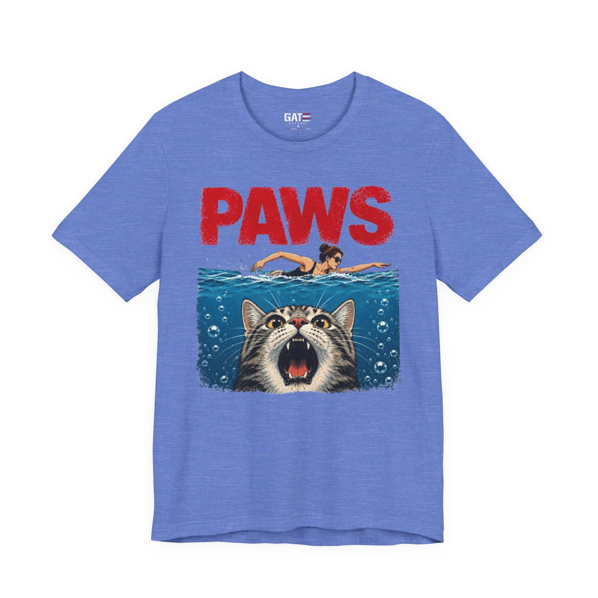 Paws Movie Parody T-Shirt — Retro Horror Cat Graphic Tee
