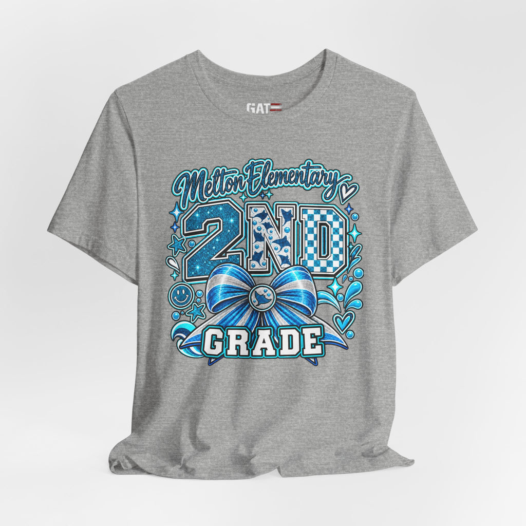 Melton 2nd Grade School T‑Shirt — Bow Design