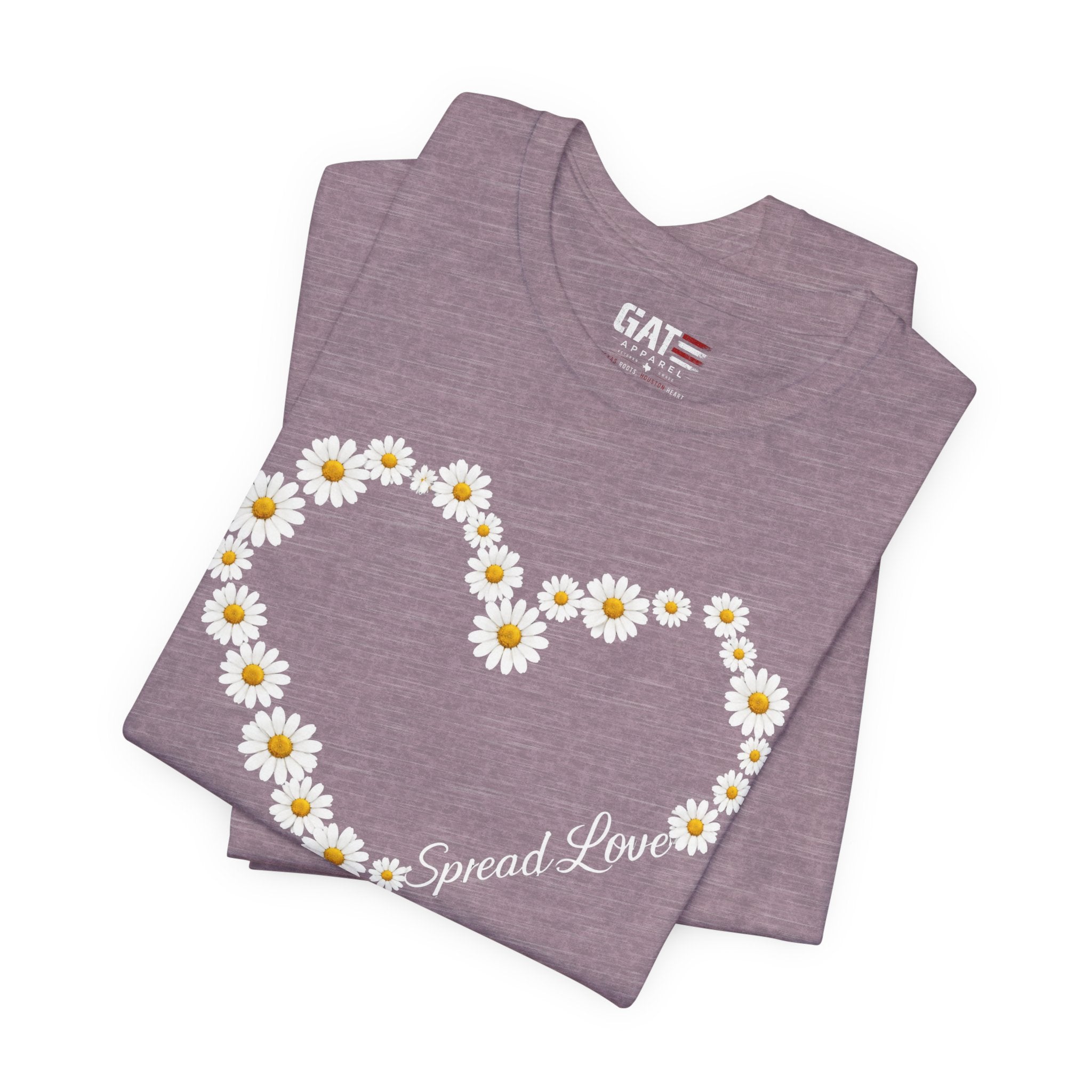 Daisy Heart Tee — "Spread Love" Floral Graphic T-Shirt