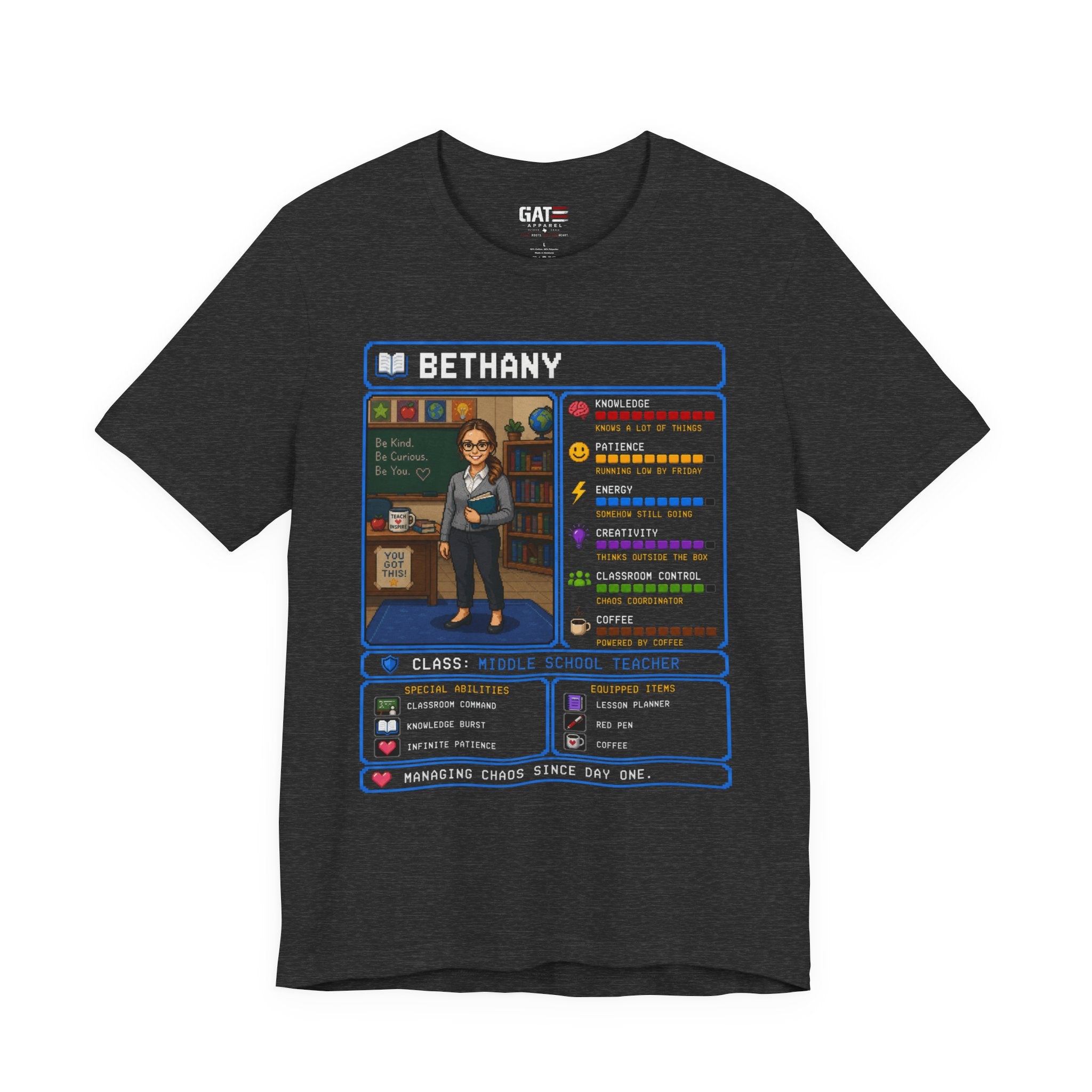 Custom Teacher RPG Character Shirt | Personalized Teacher Gift