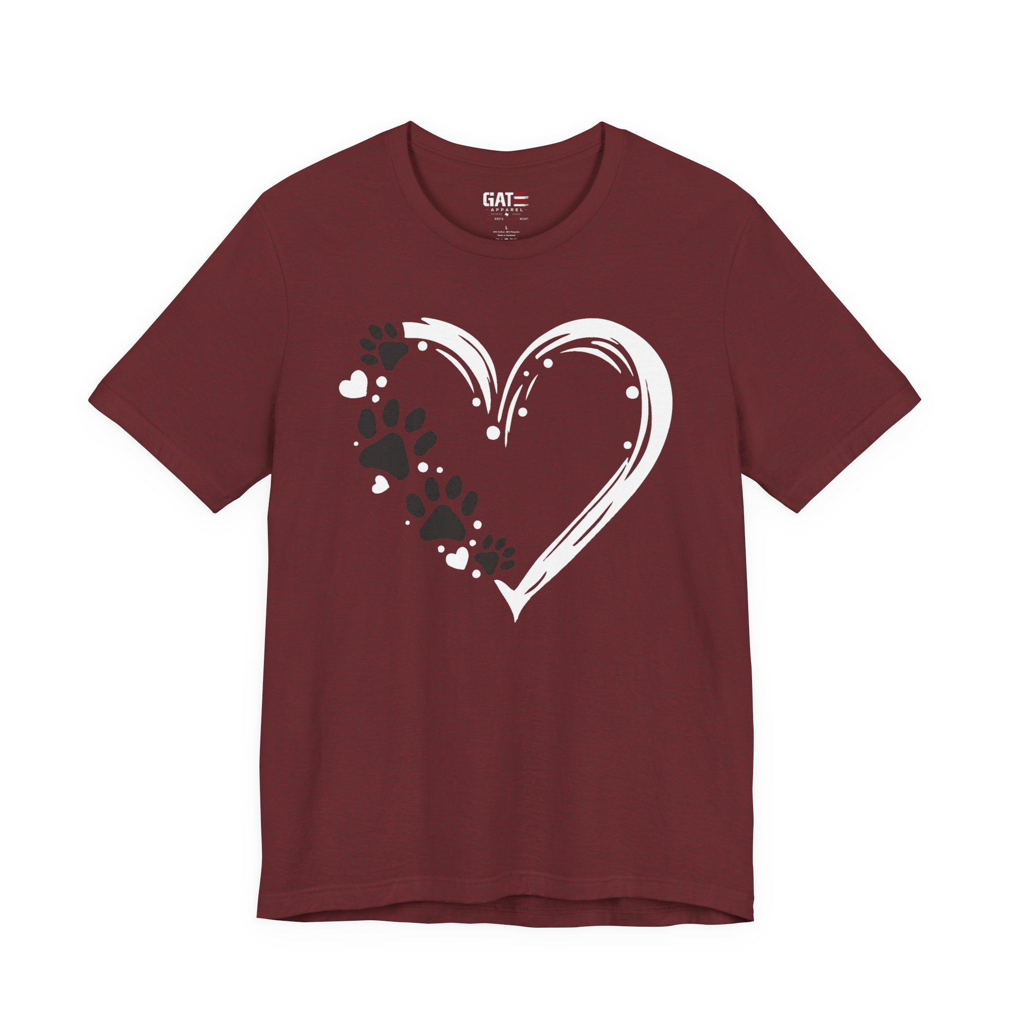 Paw Print Heart T-Shirt — Dog Lover Graphic Tee