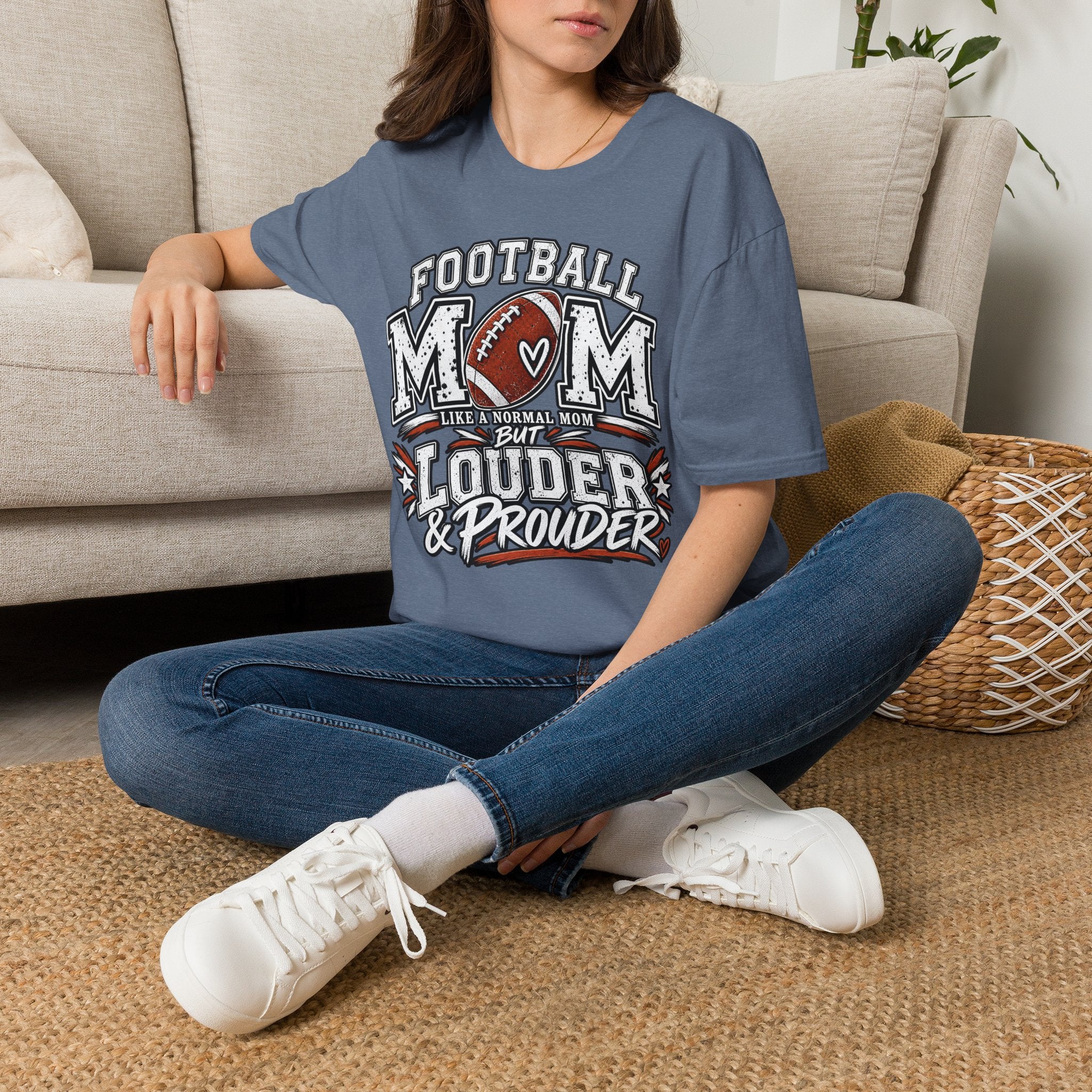 Football Mom Gildan Soft Style T-Shirt — Loud & Proud Vintage Football Mom Tee