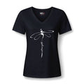 Women's Dragonfly Yoga V-Neck Tee — Serene Floral Meditation Top
