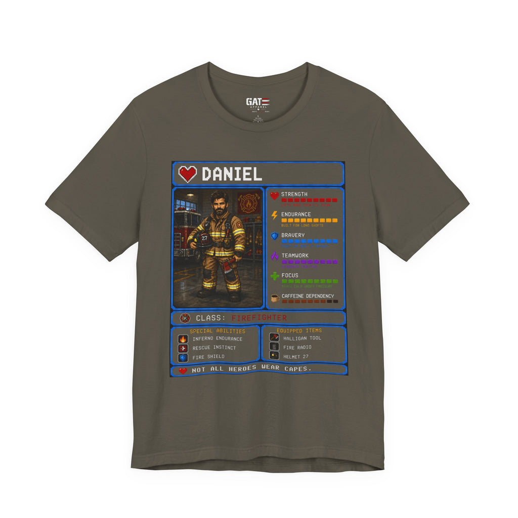 Custom Firefighter RPG Character Shirt | Personalized Firefighter Gift