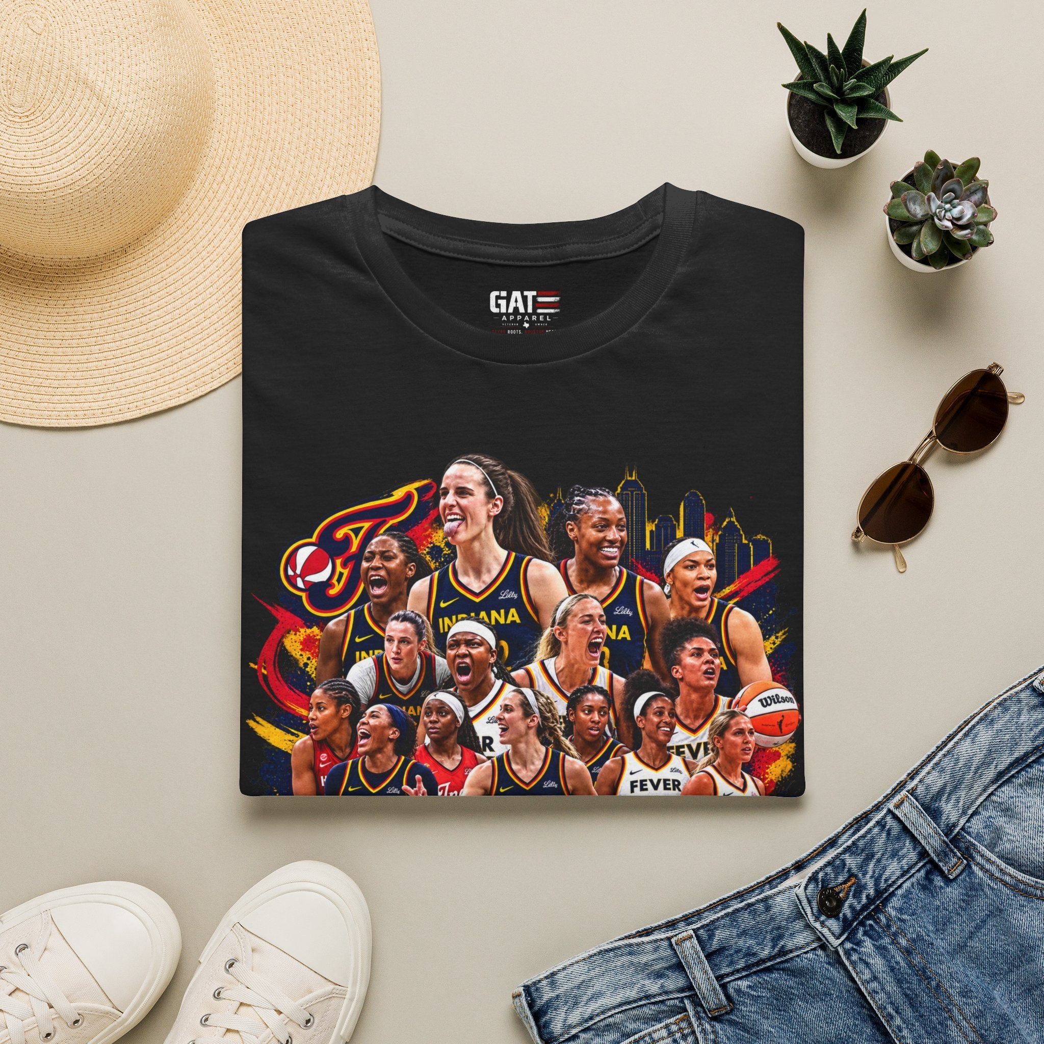 Indiana Fever Playoff Team Shirt Caitlin Clark Sophie Cunningham WNBA Tee