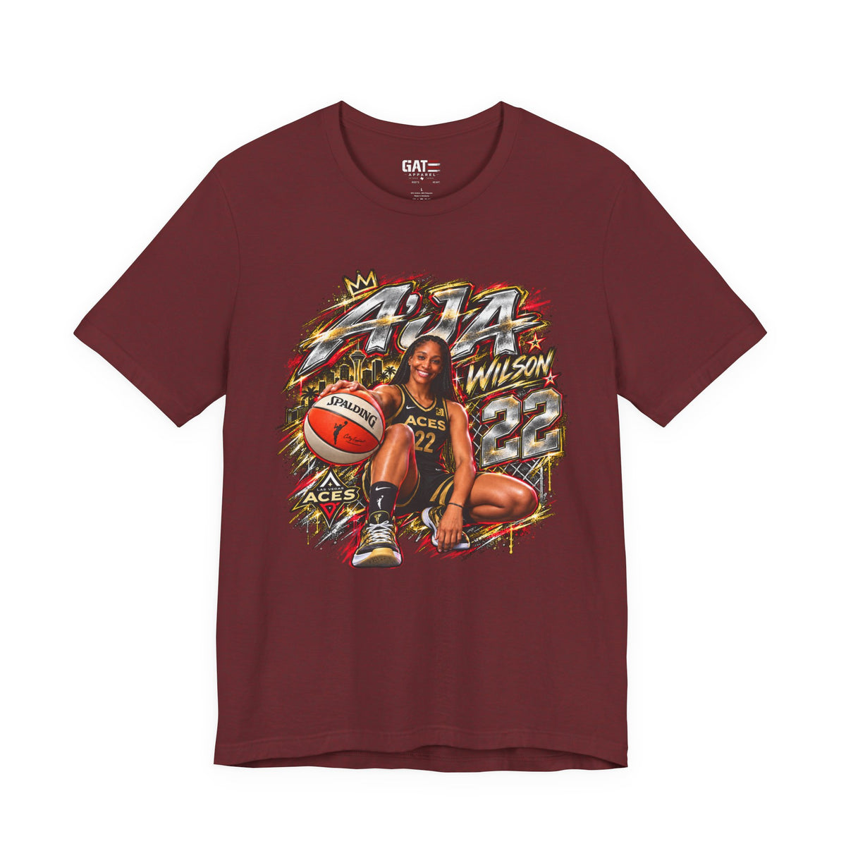 A'ja Wilson #22 Shirt – Las Vegas Aces WNBA Basketball Tee product mockup 13