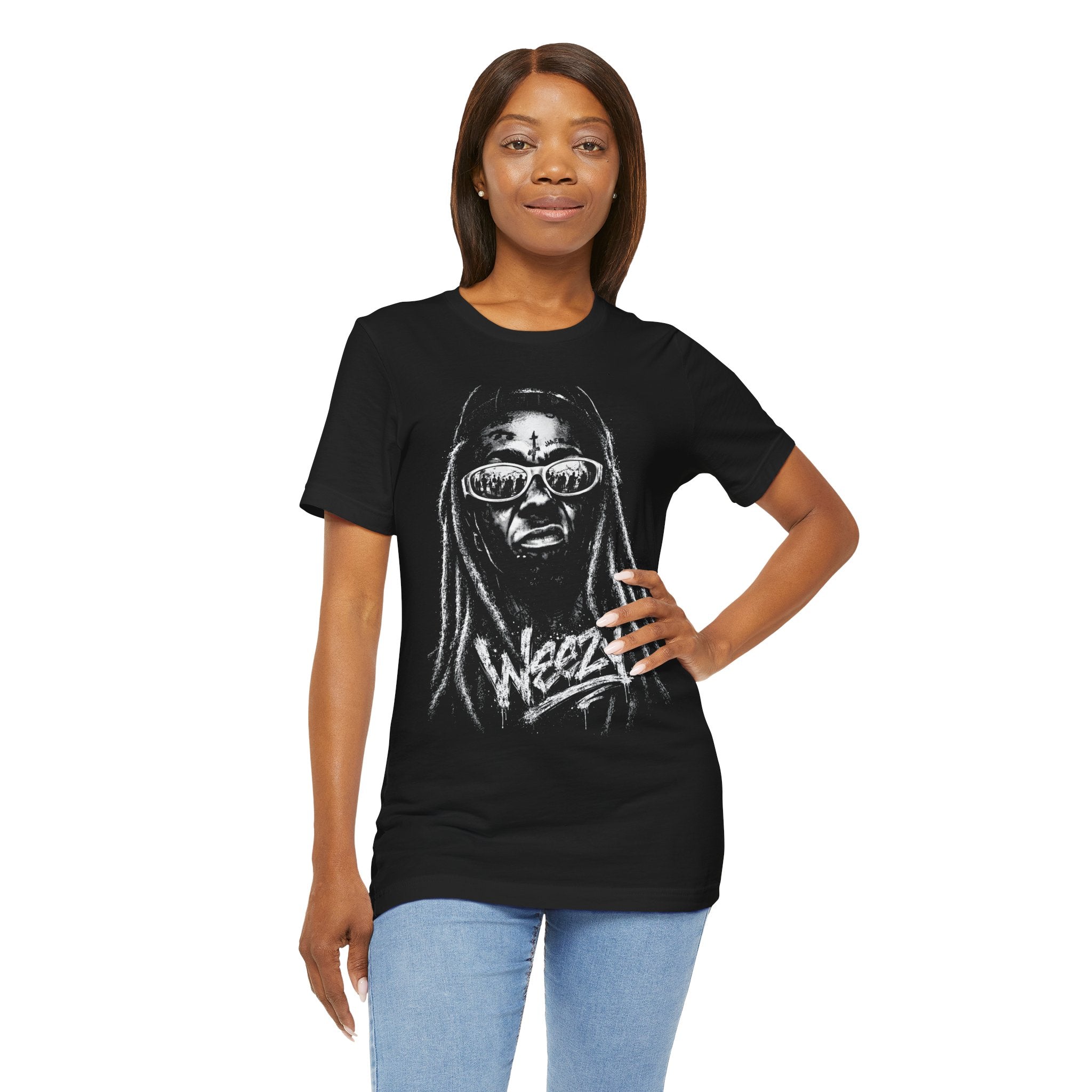 Lil'Wayne Graphic Tee|Weezy|Grayscale Portrait T-Shirt