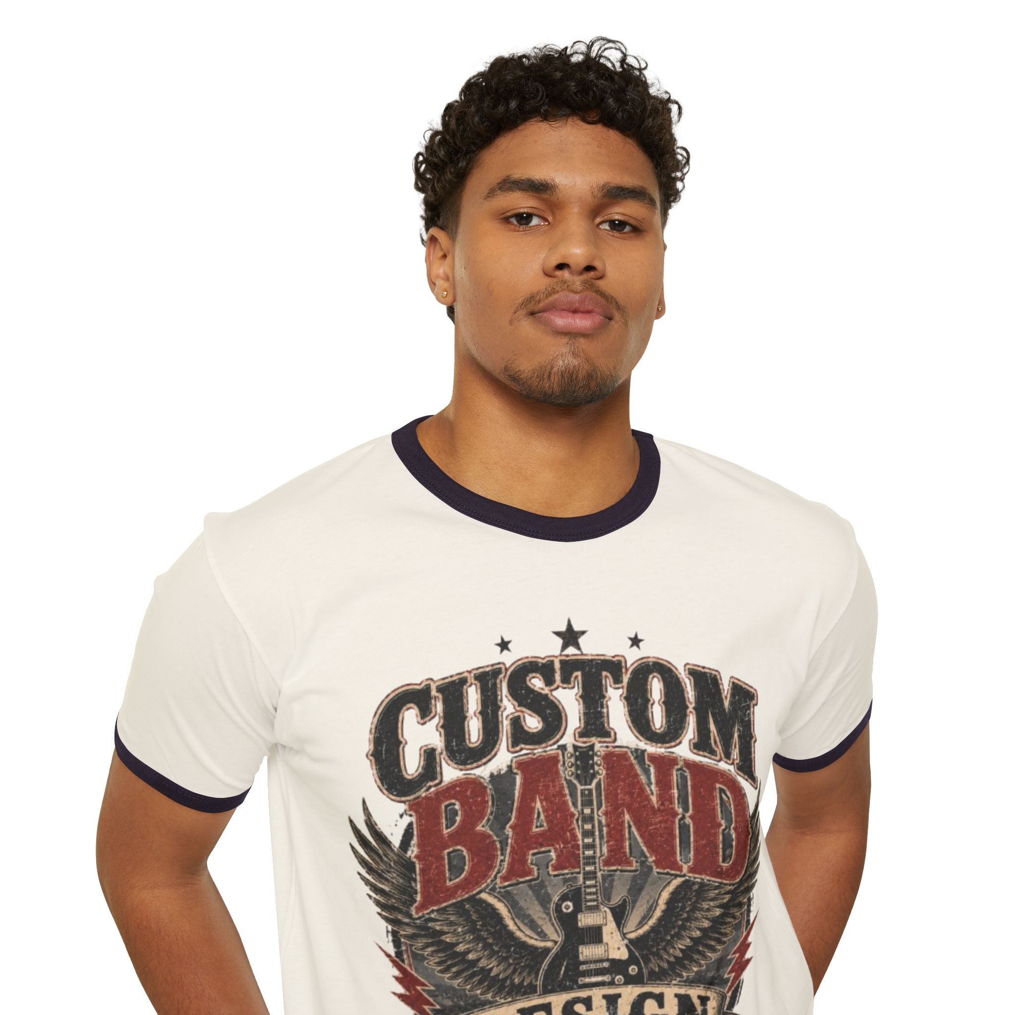 Band Graphic Ringer T-Shirt — "Custom Band Design" Retro Rock Tee