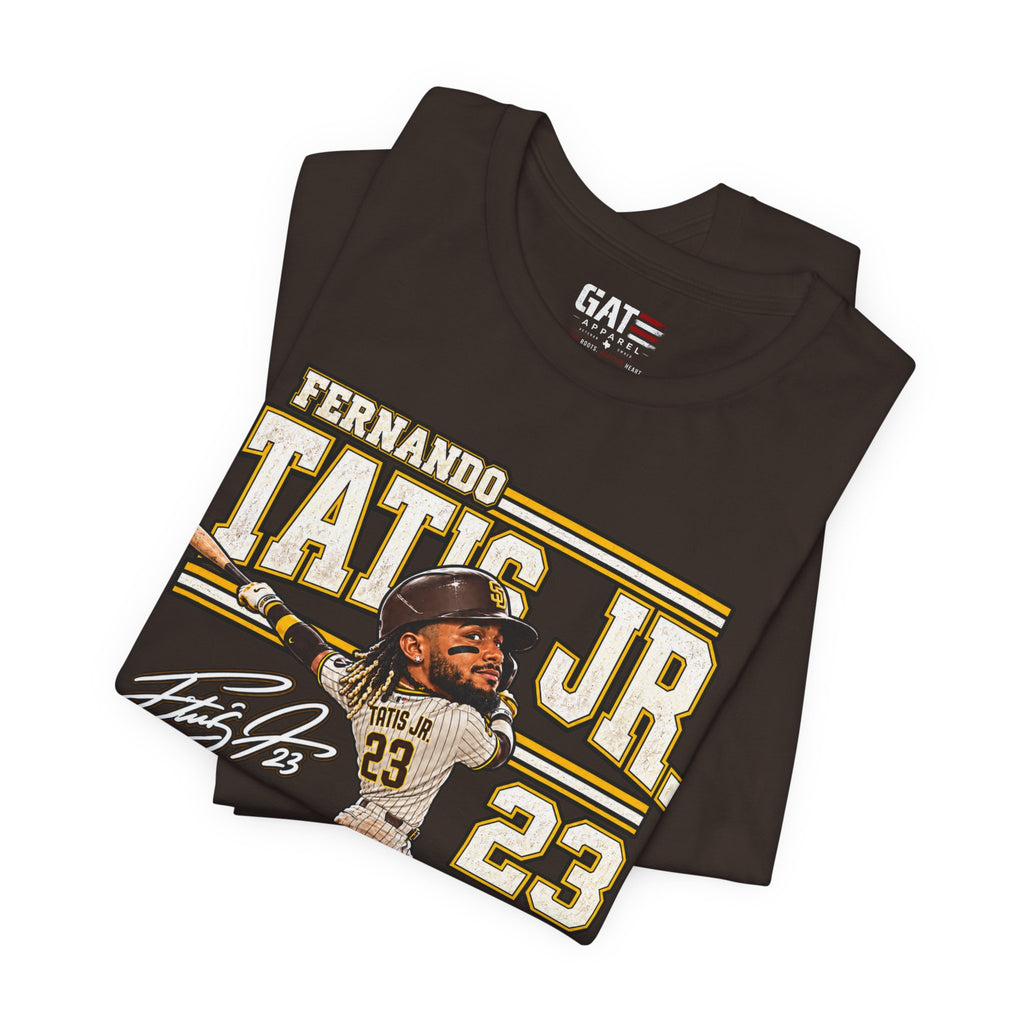 Fernando Tatis Jr. #23 Baseball Tee — Signed Cartoon Batter Design