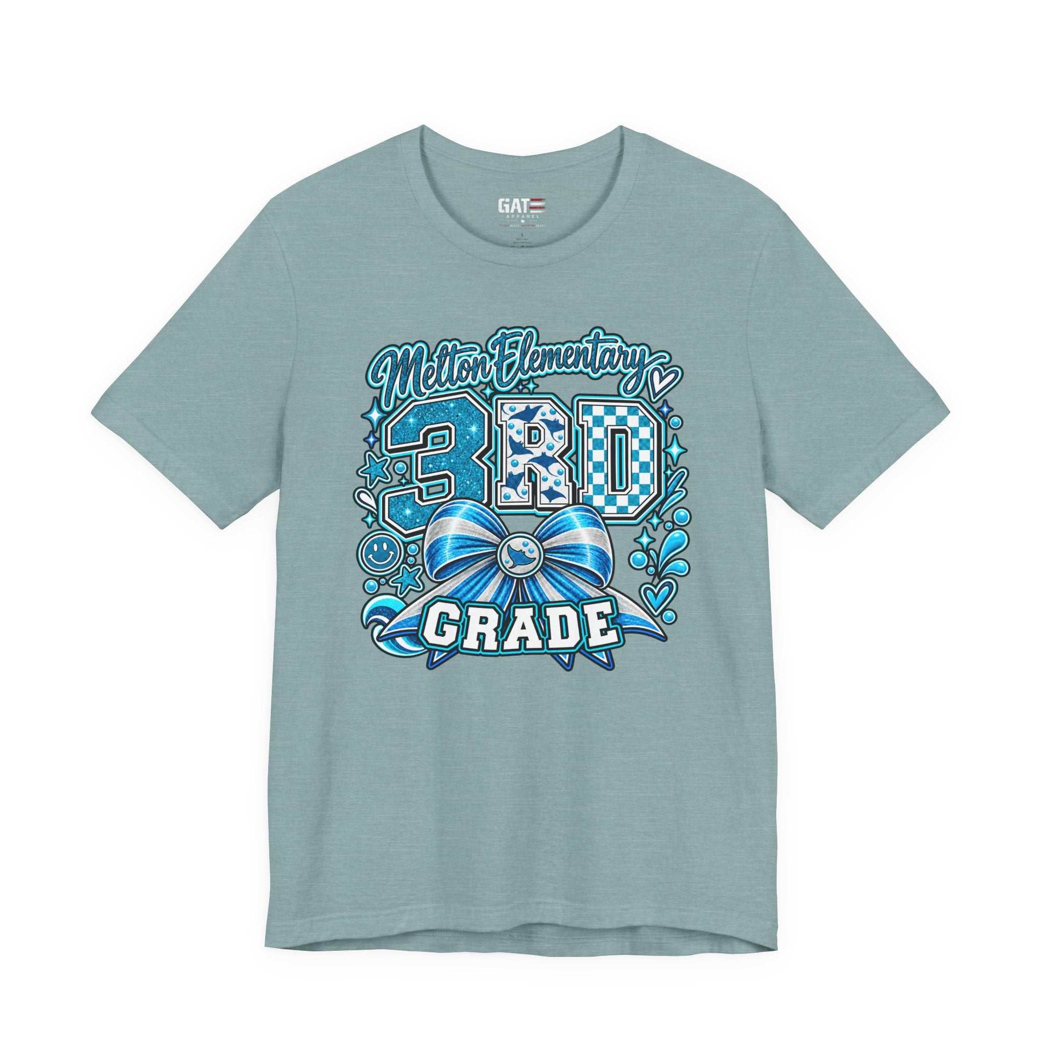 Melton 3rd Grade School T‑Shirt — Bow Design