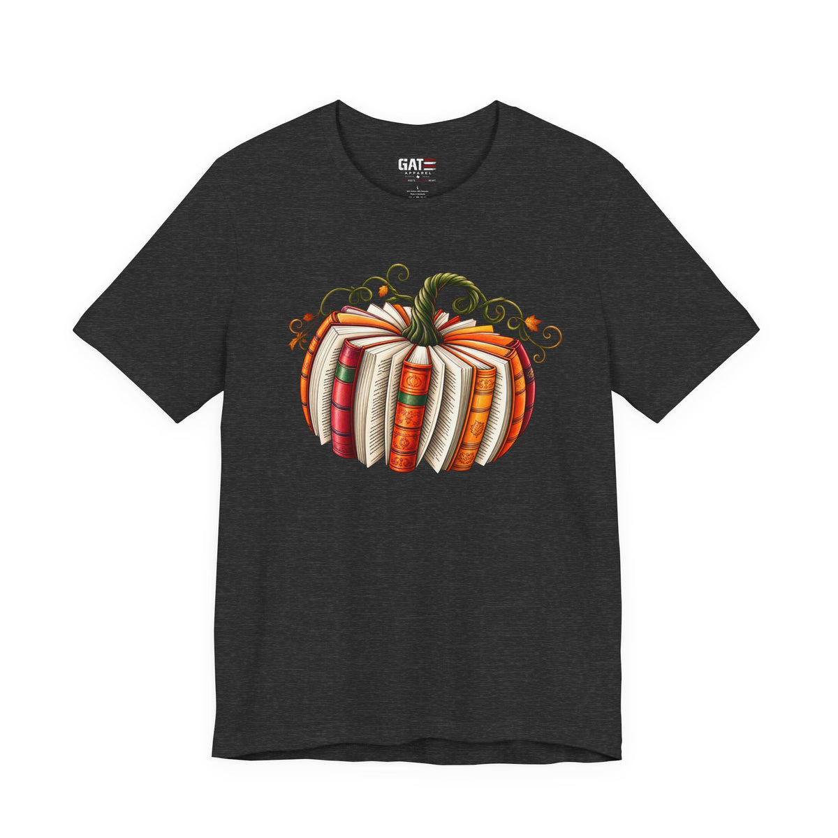Fall Book Lover Shirt – Pumpkin Books Graphic Tee – product photo