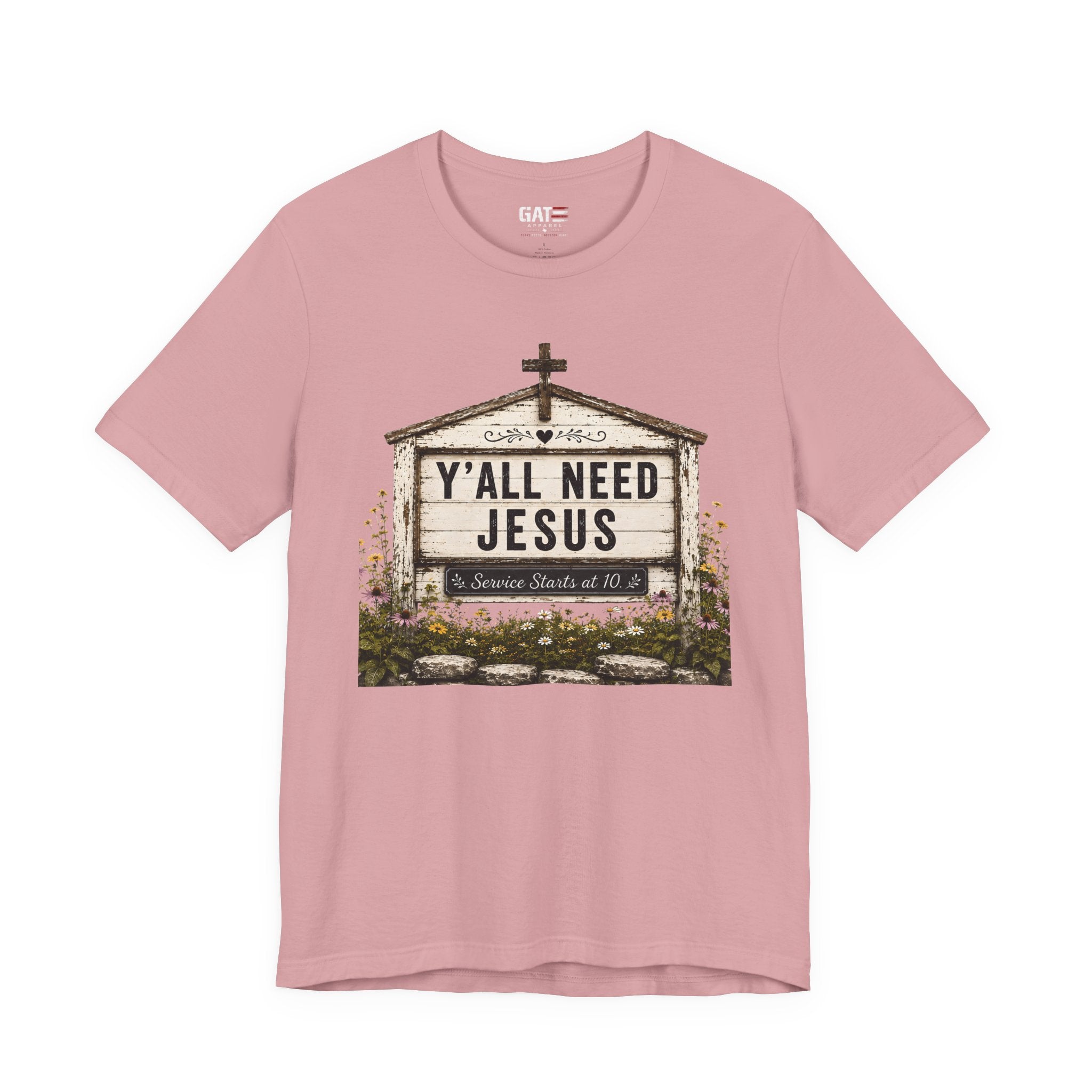 Y'all Need Jesus, Christian Shirt for Women, Rustic Faith Graphic Tee, Country Western Shirt, Farmhouse Christian Gift, Cowgirl Church Tee