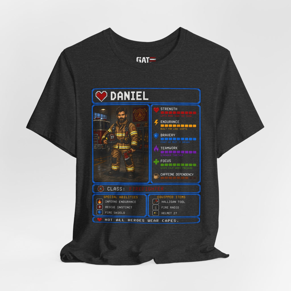 Custom Firefighter RPG Character Shirt | Personalized Firefighter Gift