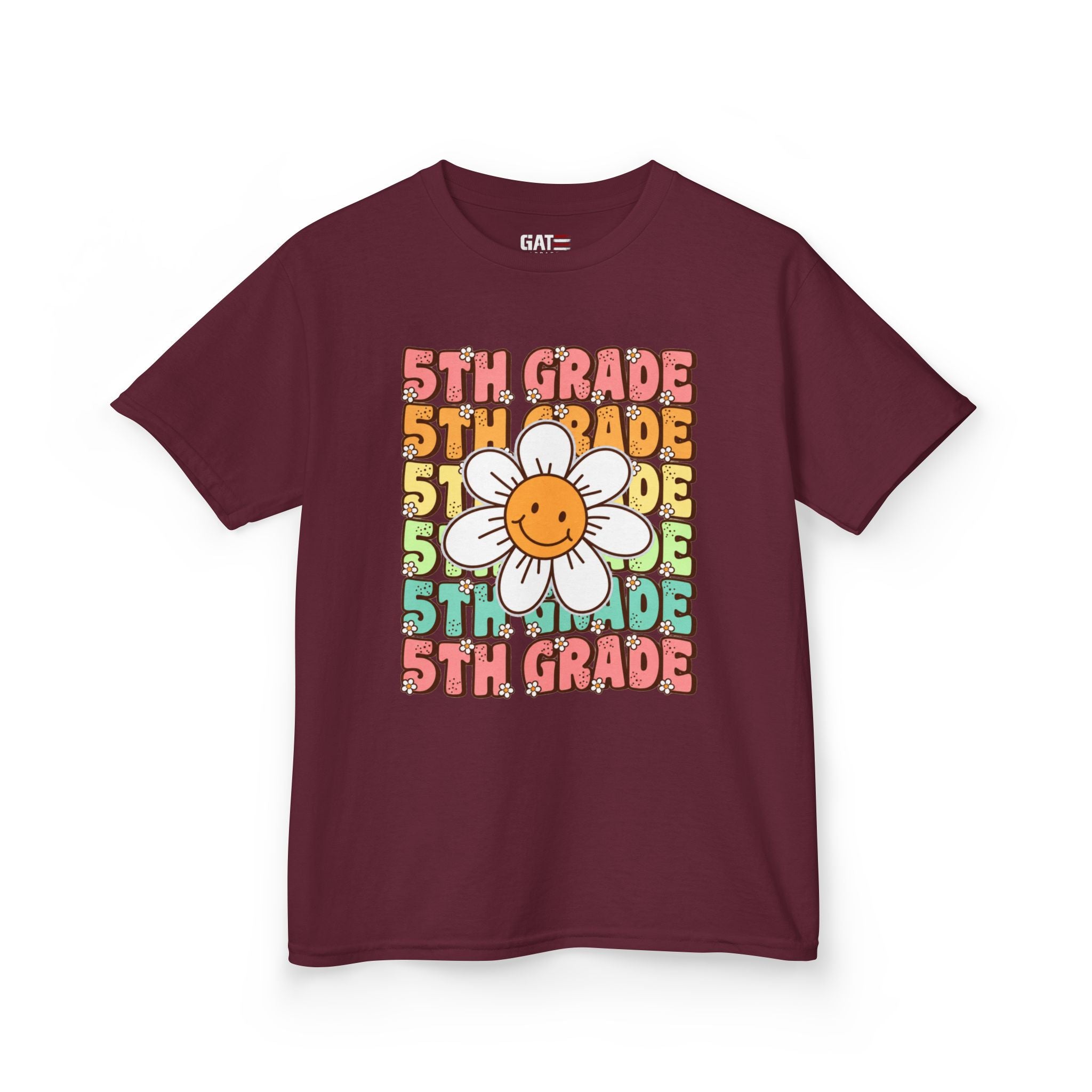Custom Grade Level Shirt for Kids – Retro Daisy Back to School Tee