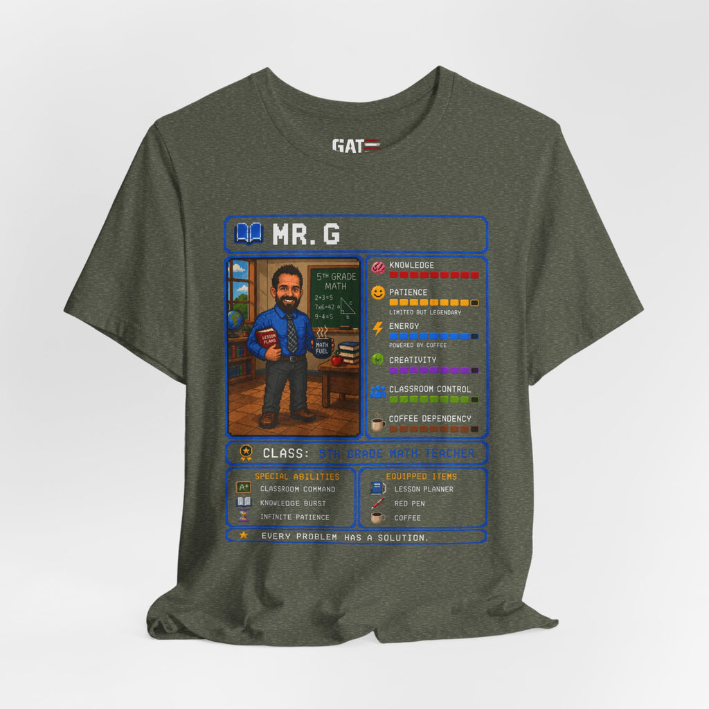 Custom Math Teacher RPG Character Shirt | Personalized Teacher Gift
