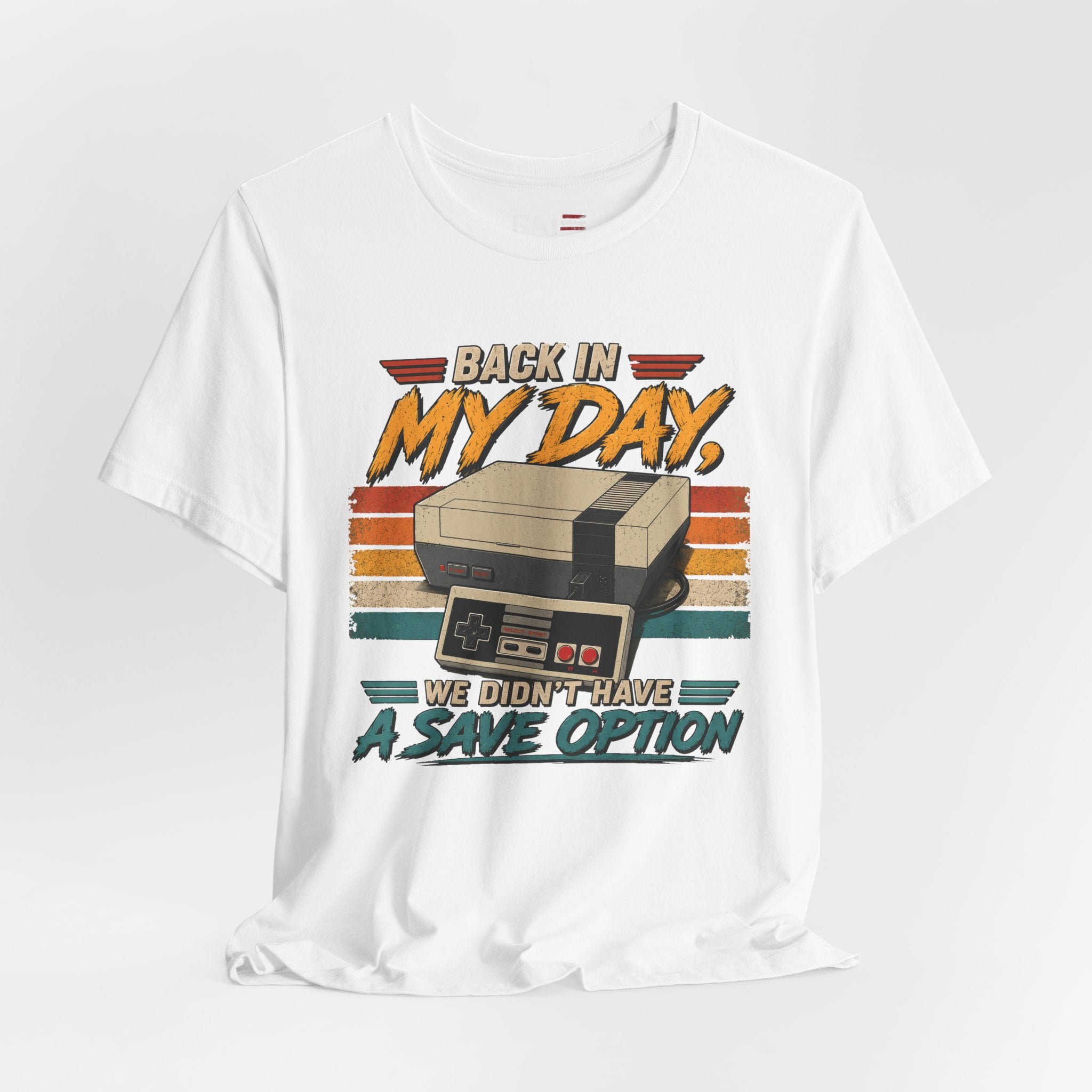 Funny Retro Gamer Shirt, Back In My Day We Didn't Have A Save Option, Vintage Gaming T Shirt, Old School Gamer Gift, Video Game Tee