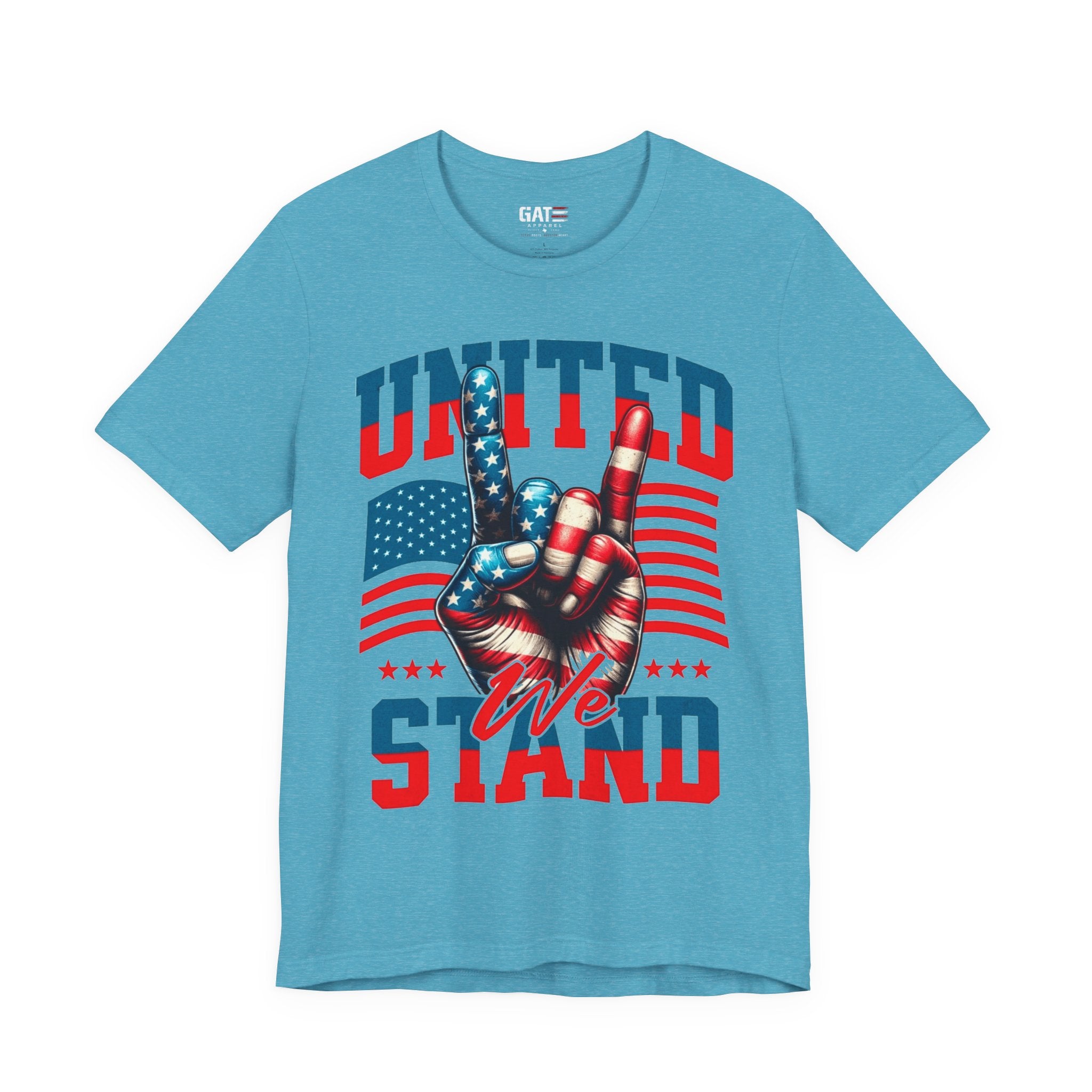 United We Stand T-Shirt — Patriotic American Flag Peace Hand Tee