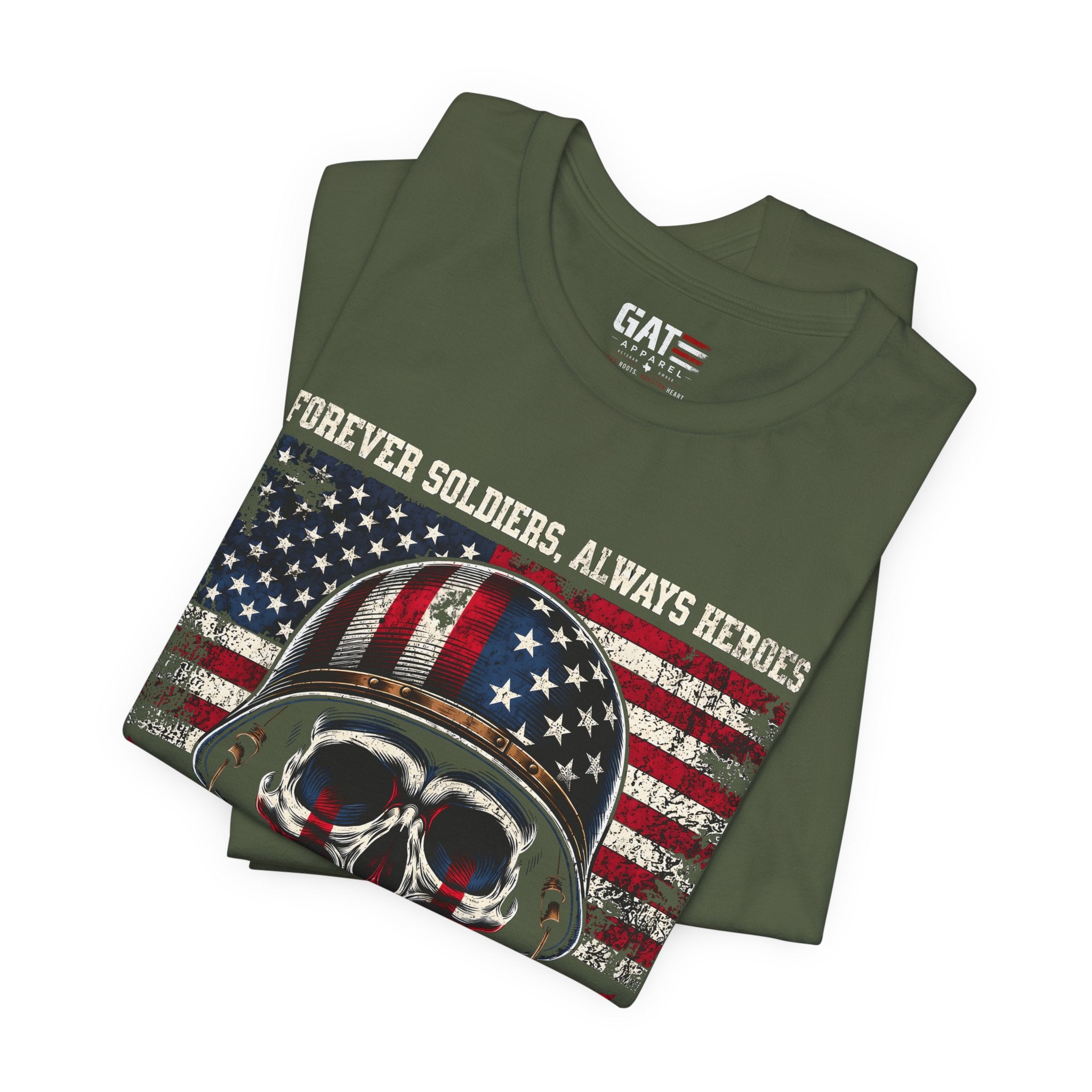 US Army Veteran Shirt, Forever Soldiers Always Heroes Tee, Patriotic Skull Shirt, Veteran Gift, Military Pride T Shirt, Army Veteran Apparel