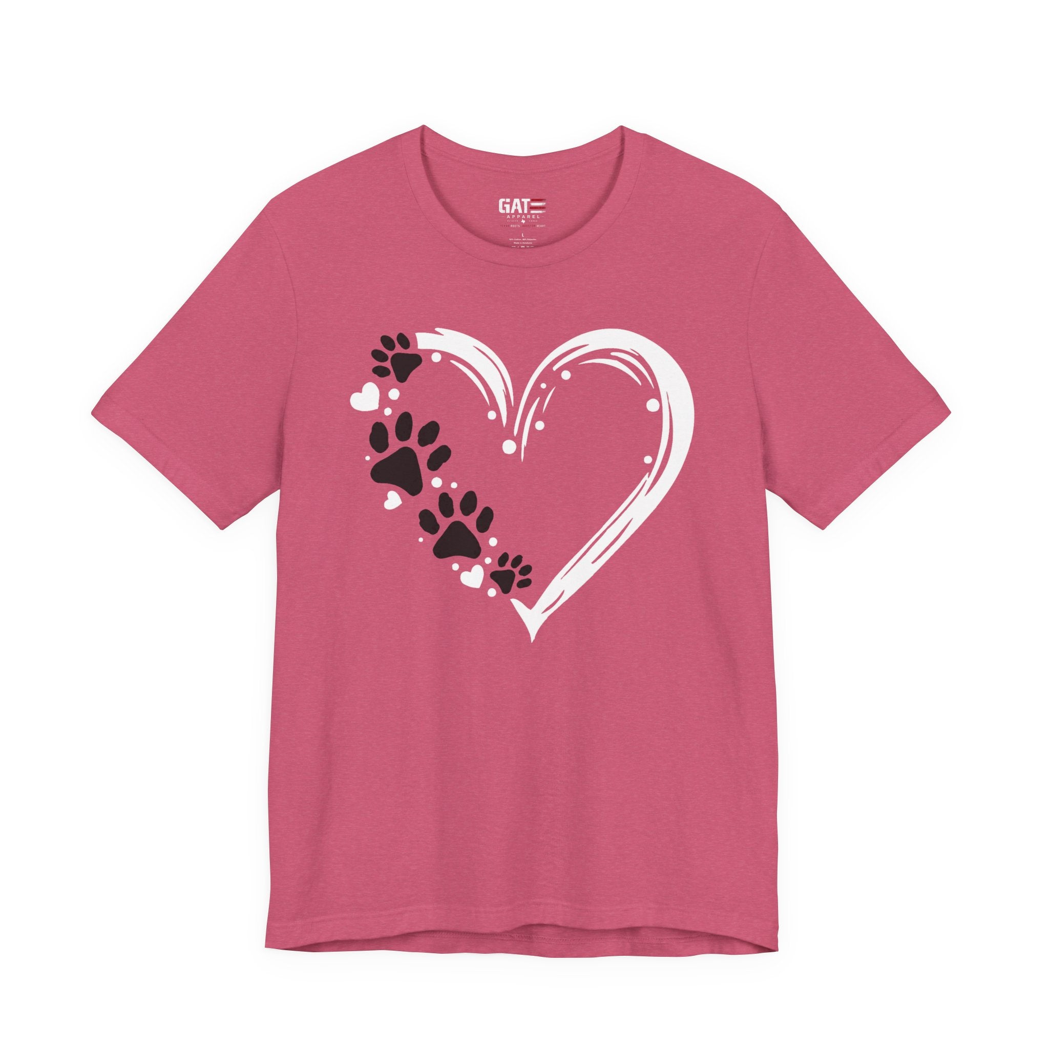 Paw Print Heart T-Shirt — Dog Lover Graphic Tee