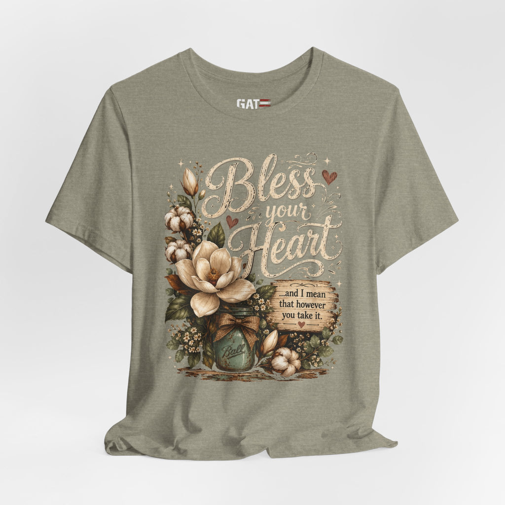Funny Southern Shirt, Bless Your Heart Tee, Southern Humor Graphic Tee, Magnolia Floral Shirt, Country Girl Gift, Farmhouse Style Tee
