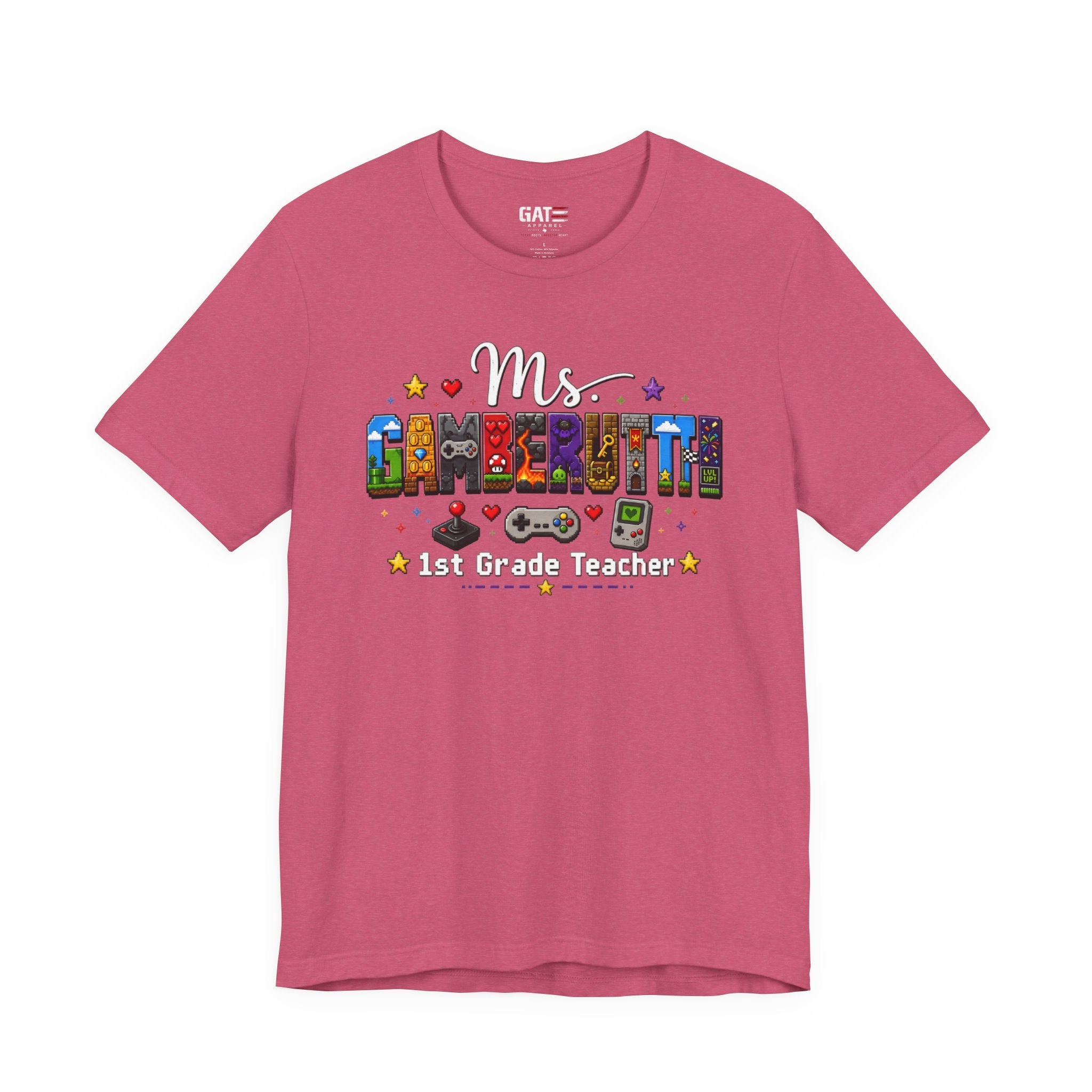 CustomTeacher Gaming T-Shirt Block Letters
