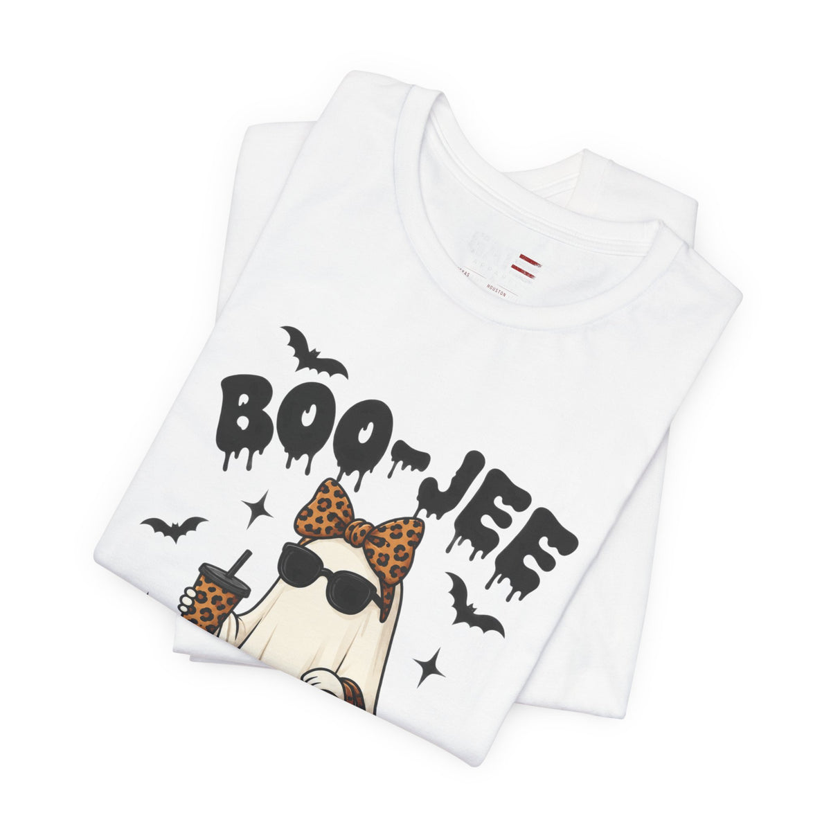 Boo-Jee Leopard Ghost Tee — Cute Halloween Graphic T-Shirt
