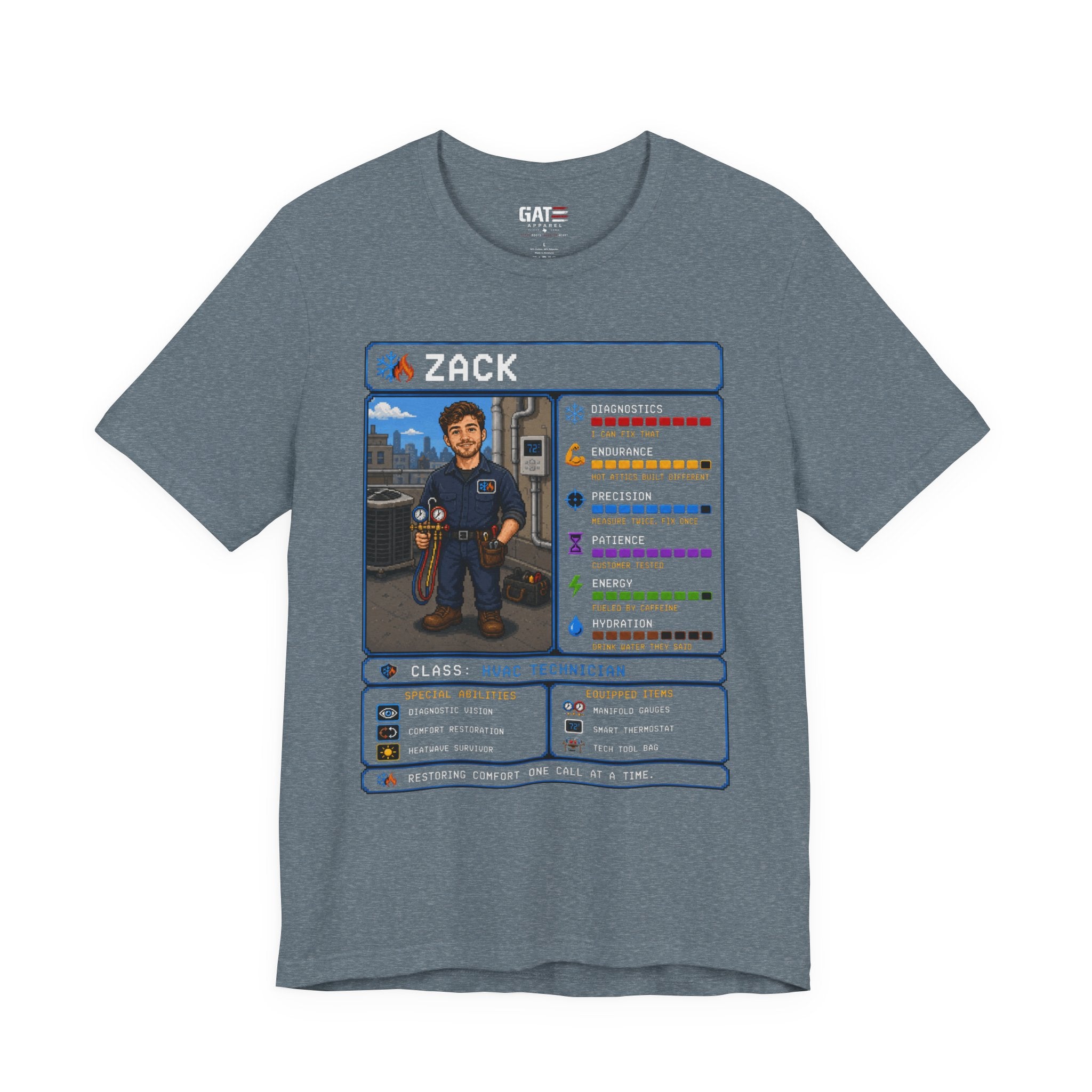 Custom HVAC Technician RPG Character Shirt| Personalized HVAC Tech Gift