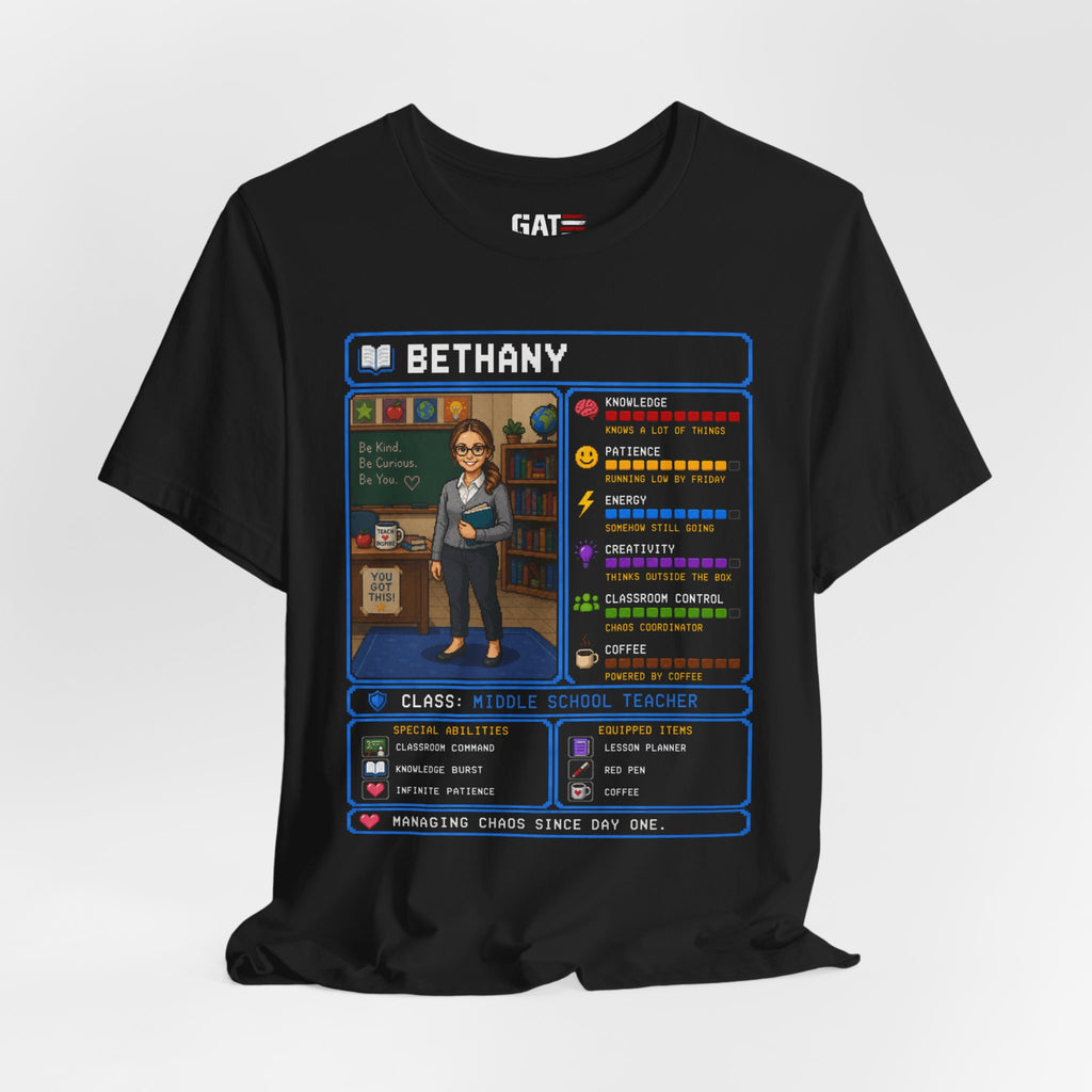 Custom Teacher RPG Character Shirt | Personalized Teacher Gift