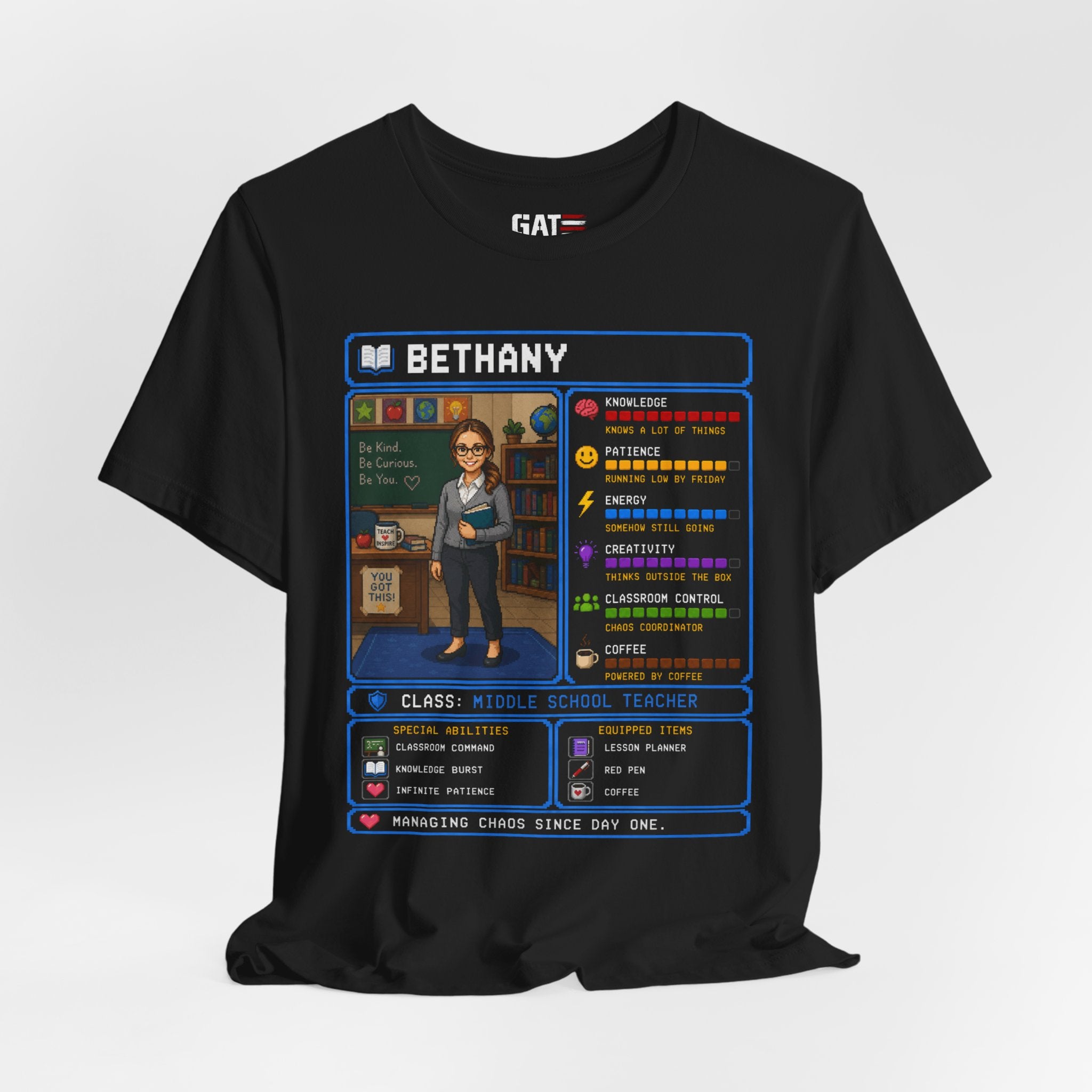 Custom Teacher RPG Character Shirt | Personalized Teacher Gift