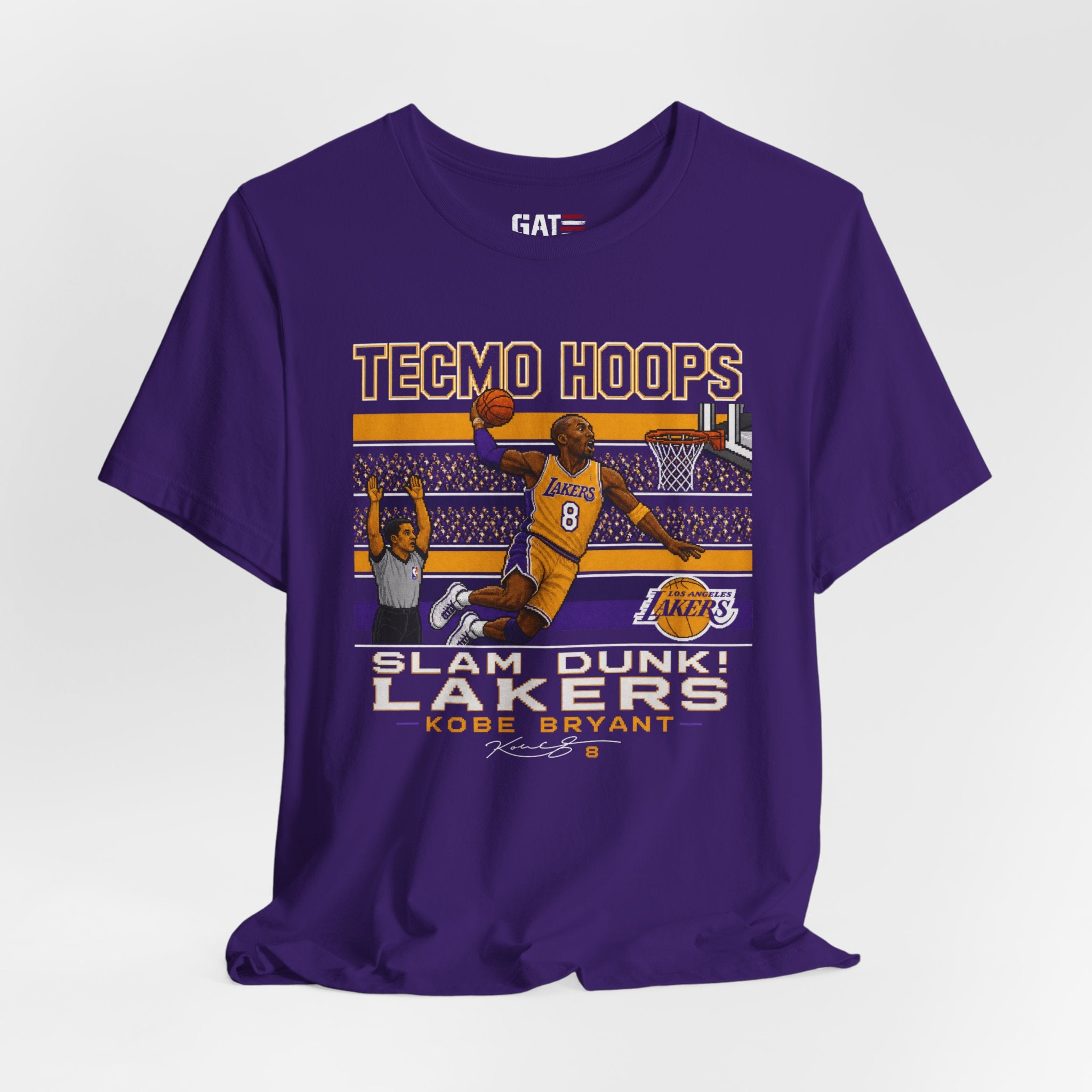Tecmo Hoops Kobe Bryant Slam Dunk Lakers T-Shirt | Retro Basketball Kobe Tribute