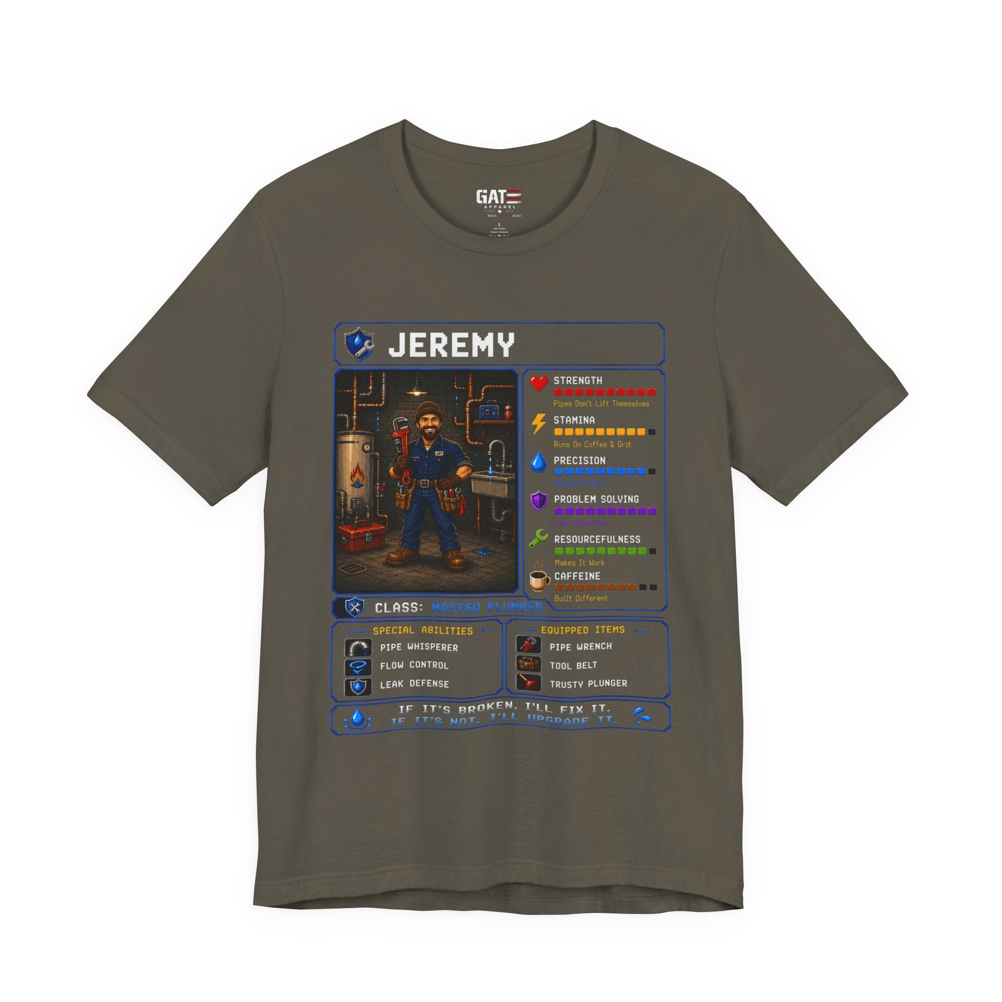 Custom Plumber RPG Character Shirt | Personalized Plumber Gift