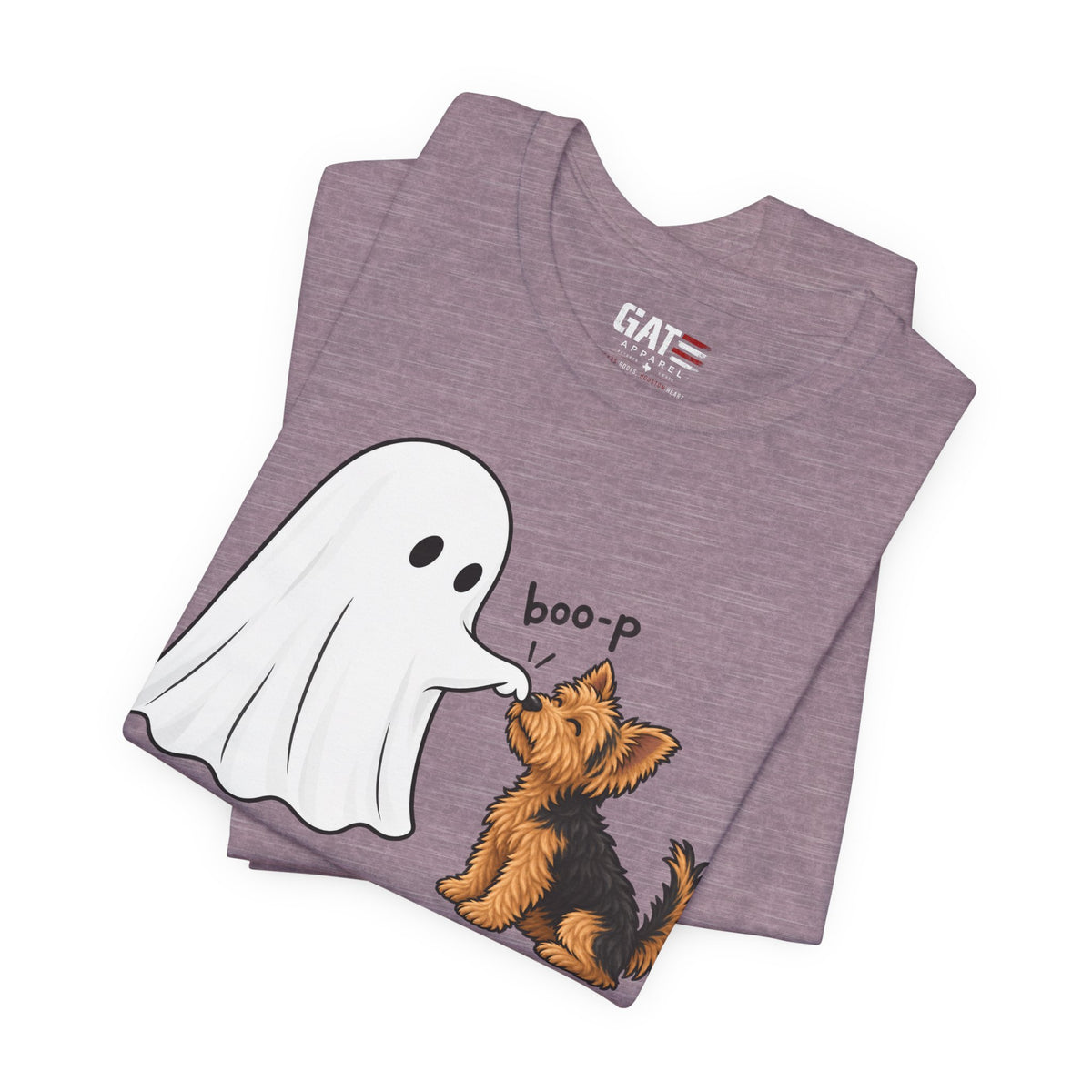 Halloween Ghost & Terrier— "boo-p" Cute Dog Halloween T-Shirt