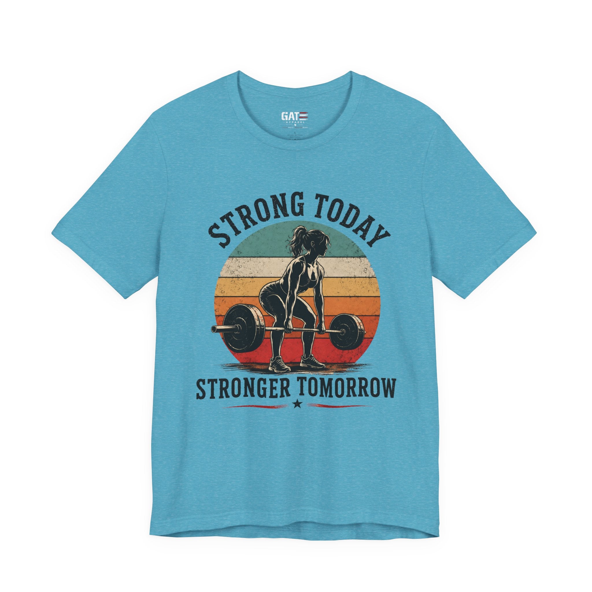 Strong Today Stronger Tomorrow Shirt, Women's Gym Shirt, Retro Weightlifting Tee, Fitness Gift for Women
