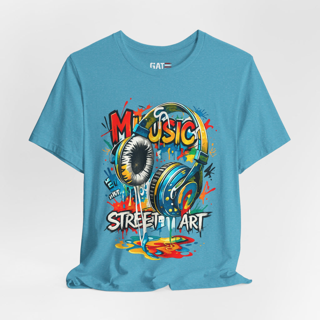 Urban Beats – Music Street Art Headphones Graphic Tee