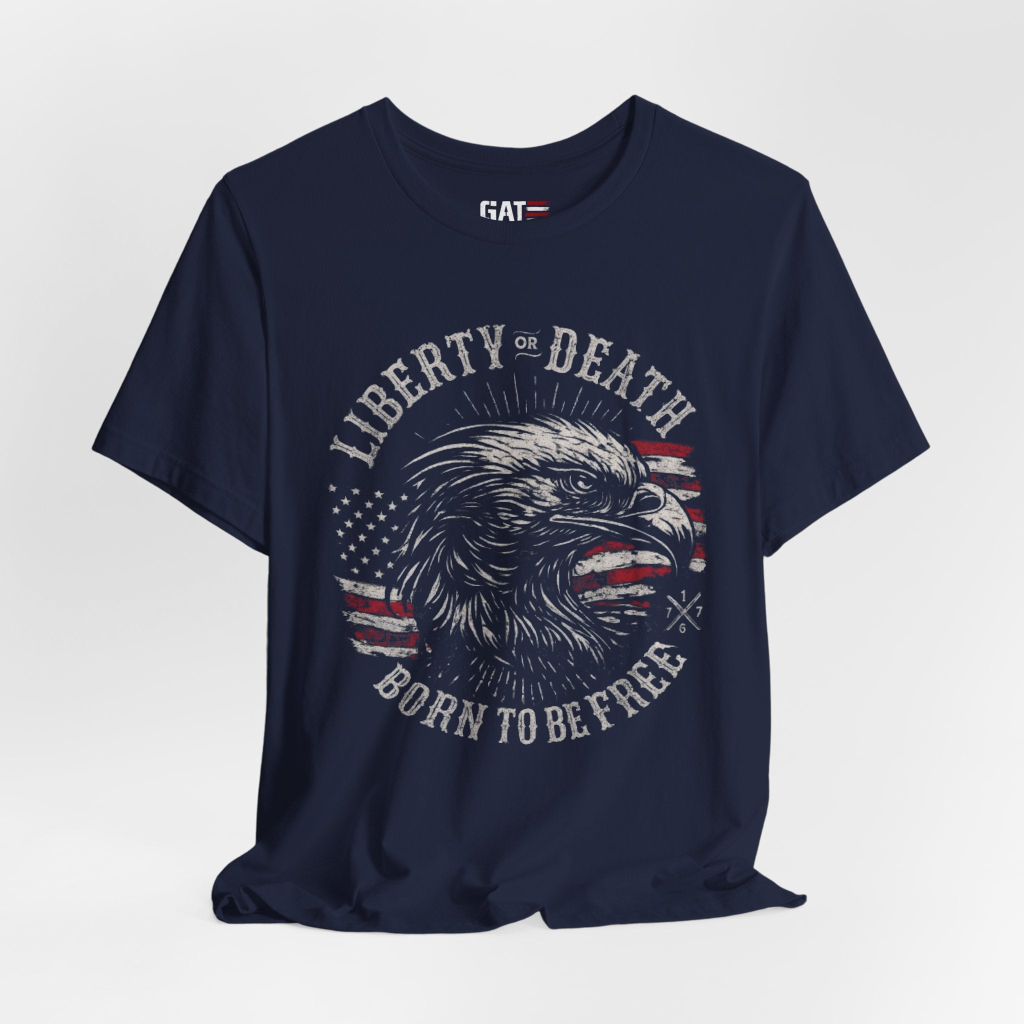 Liberty or Death Shirt, Born to Be Free Patriotic Eagle Tee, 1776 American Flag Shirt, USA Freedom Graphic T-Shirt, Veteran Gift