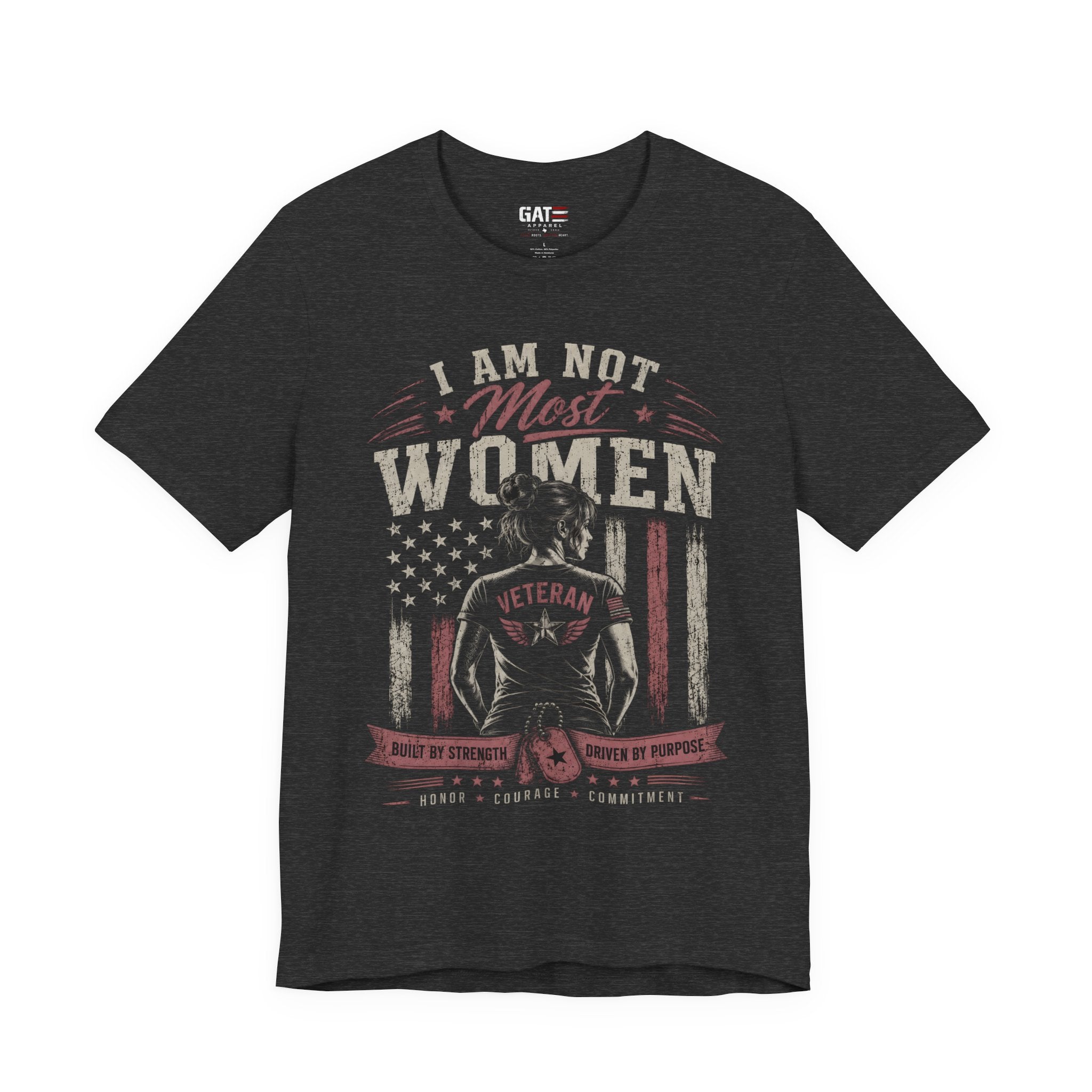 I Am Not Most Women Patriotic Graphic T-Shirt | Women's USA Flag Tee