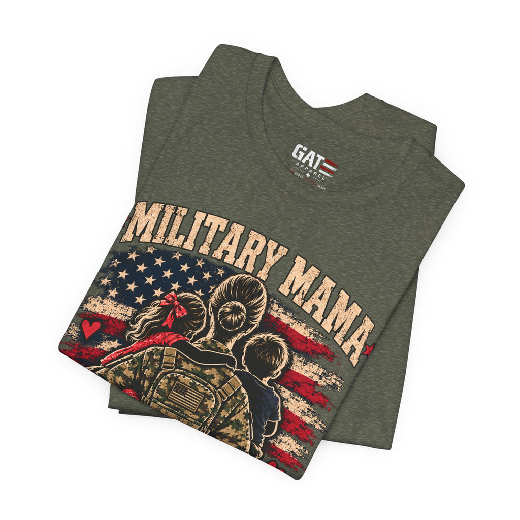 Military Mama T-Shirt – "Serving My Country, Raising My Littles" Patriotic Mom Tee