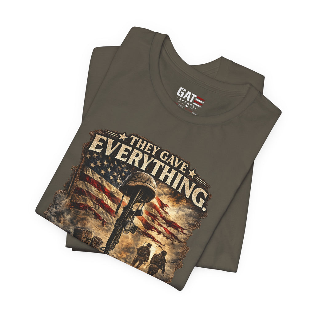 They Gave Everything Memorial T-Shirt — "Some Memories Never Come Home" Patriotic Veteran Tribute Tee