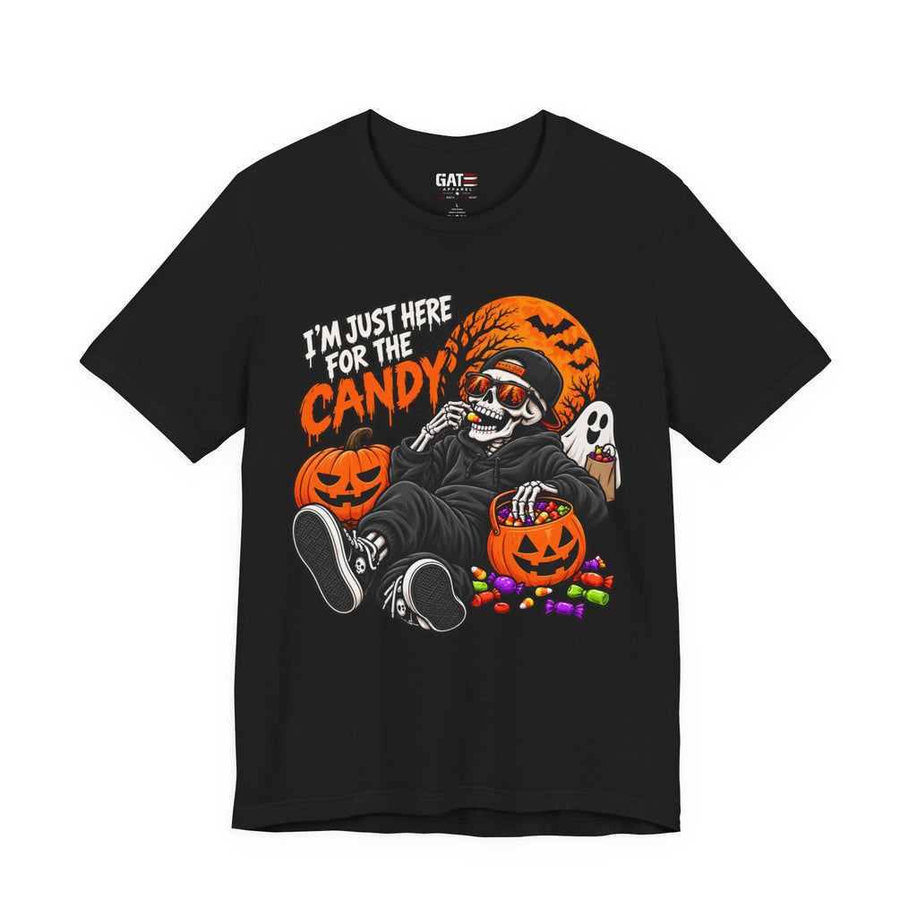 I'm Just Here for the Candy Halloween Skull Shirt | Spooky Tee